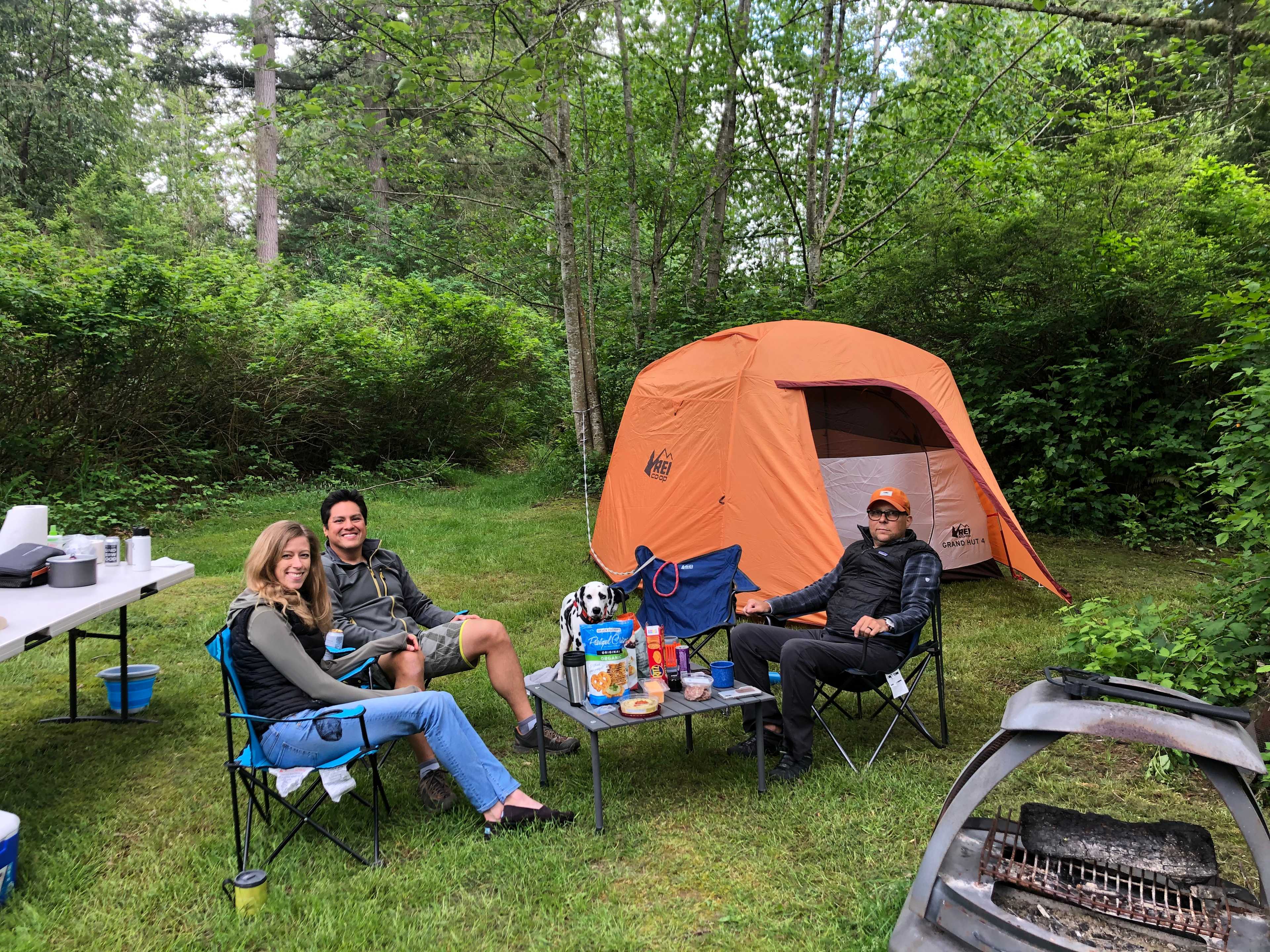 We had another tent just to the right , on the side of the fire