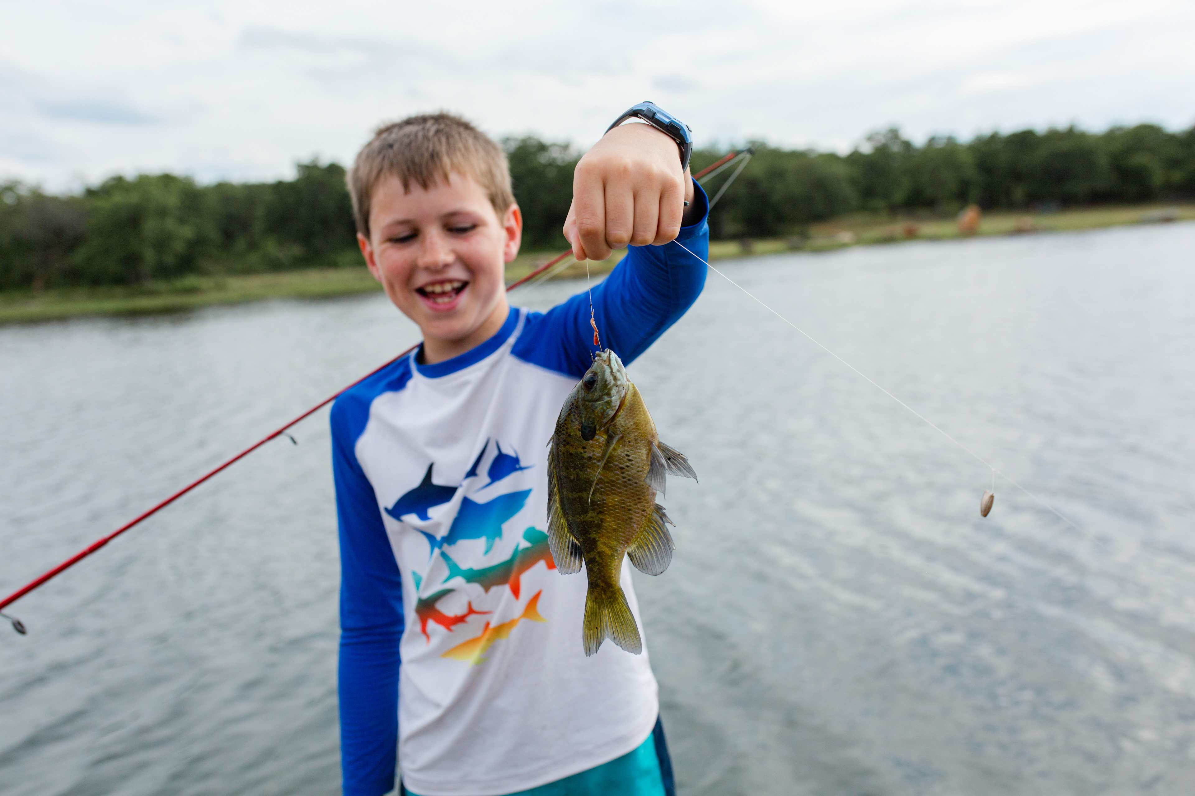 kiddos so excited about their perch catch!