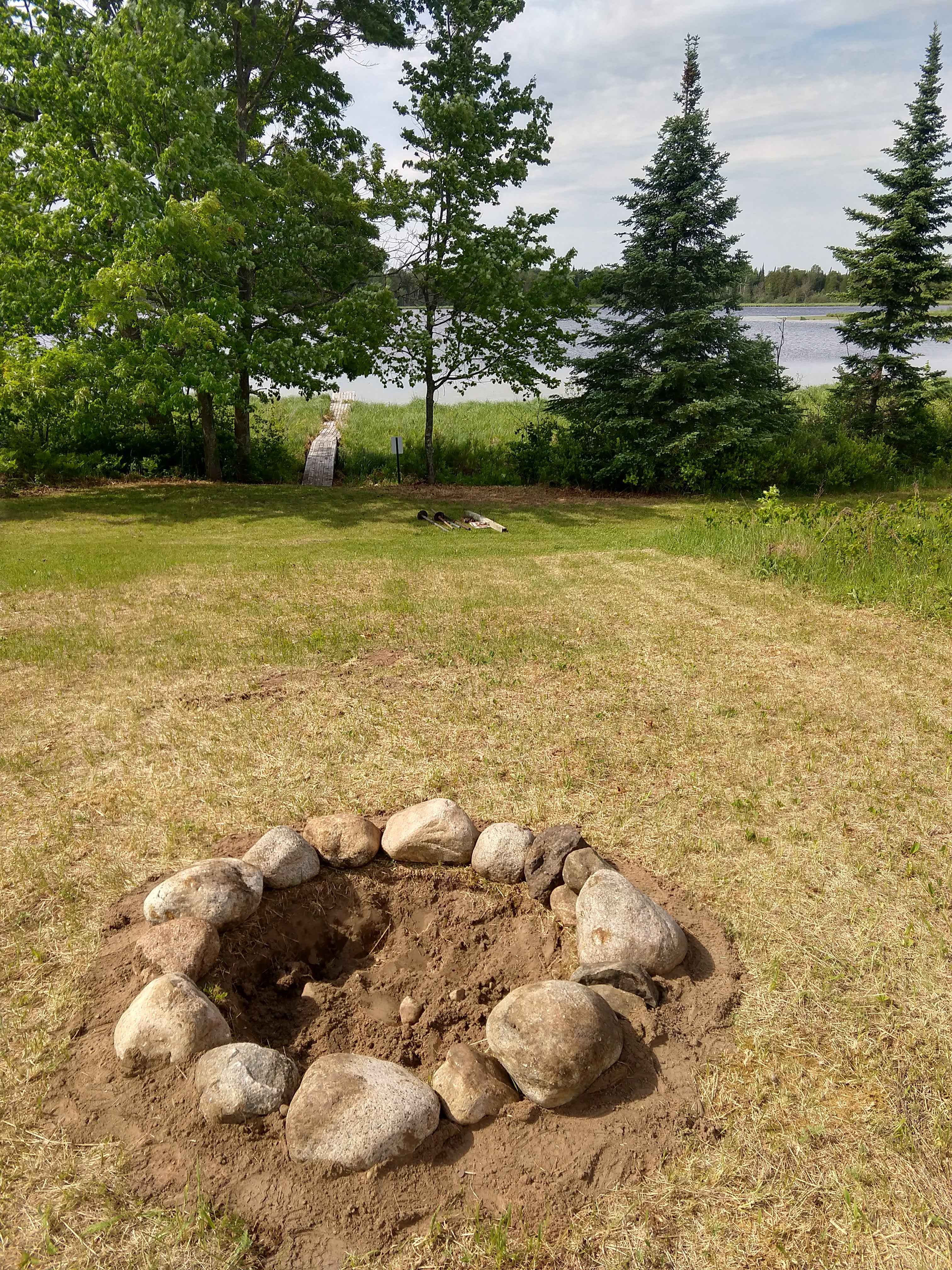 Meadow Campsite Rock Fire Wing and View of West Lake
