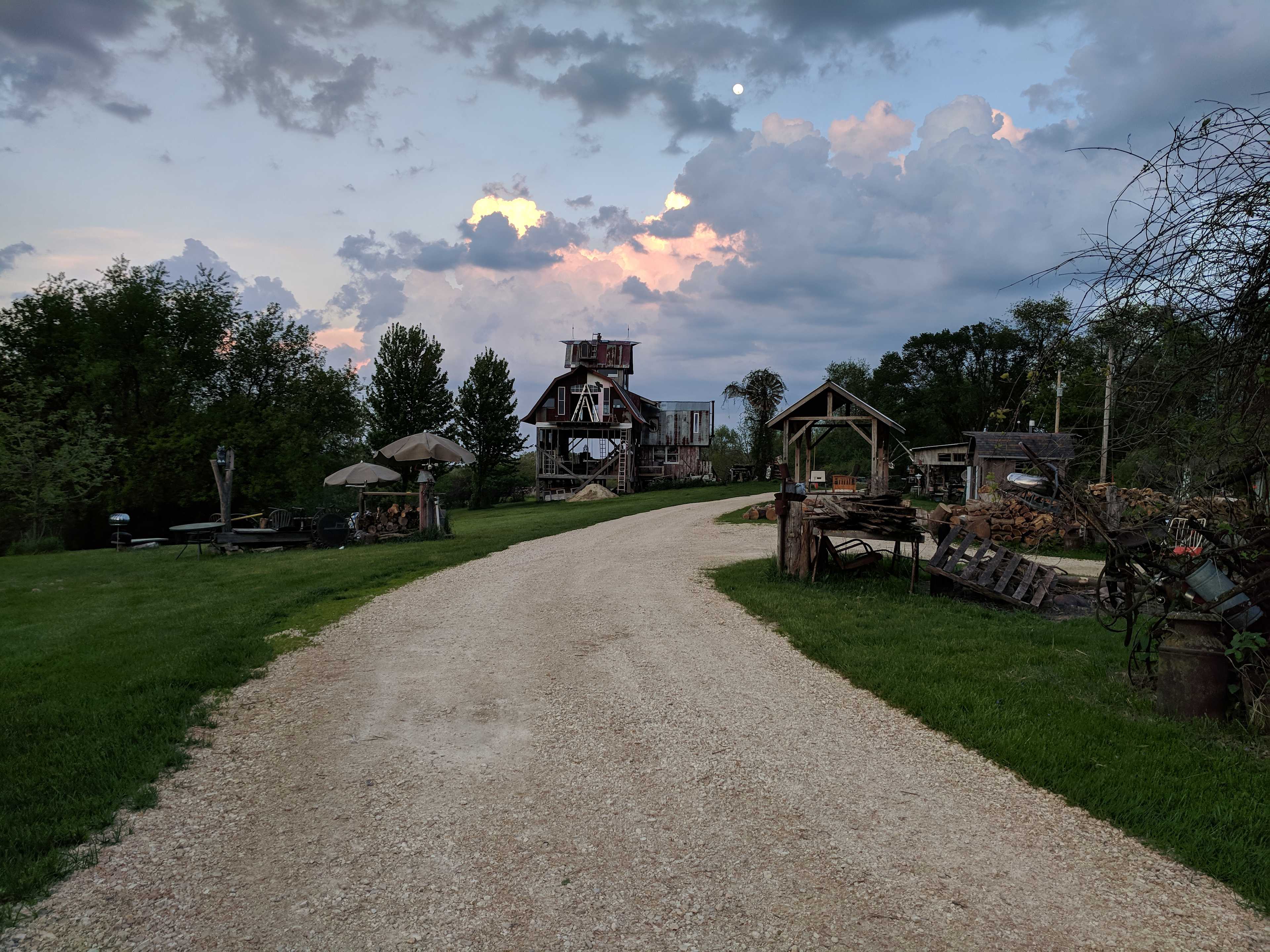 A look down the lane toward the big barn.