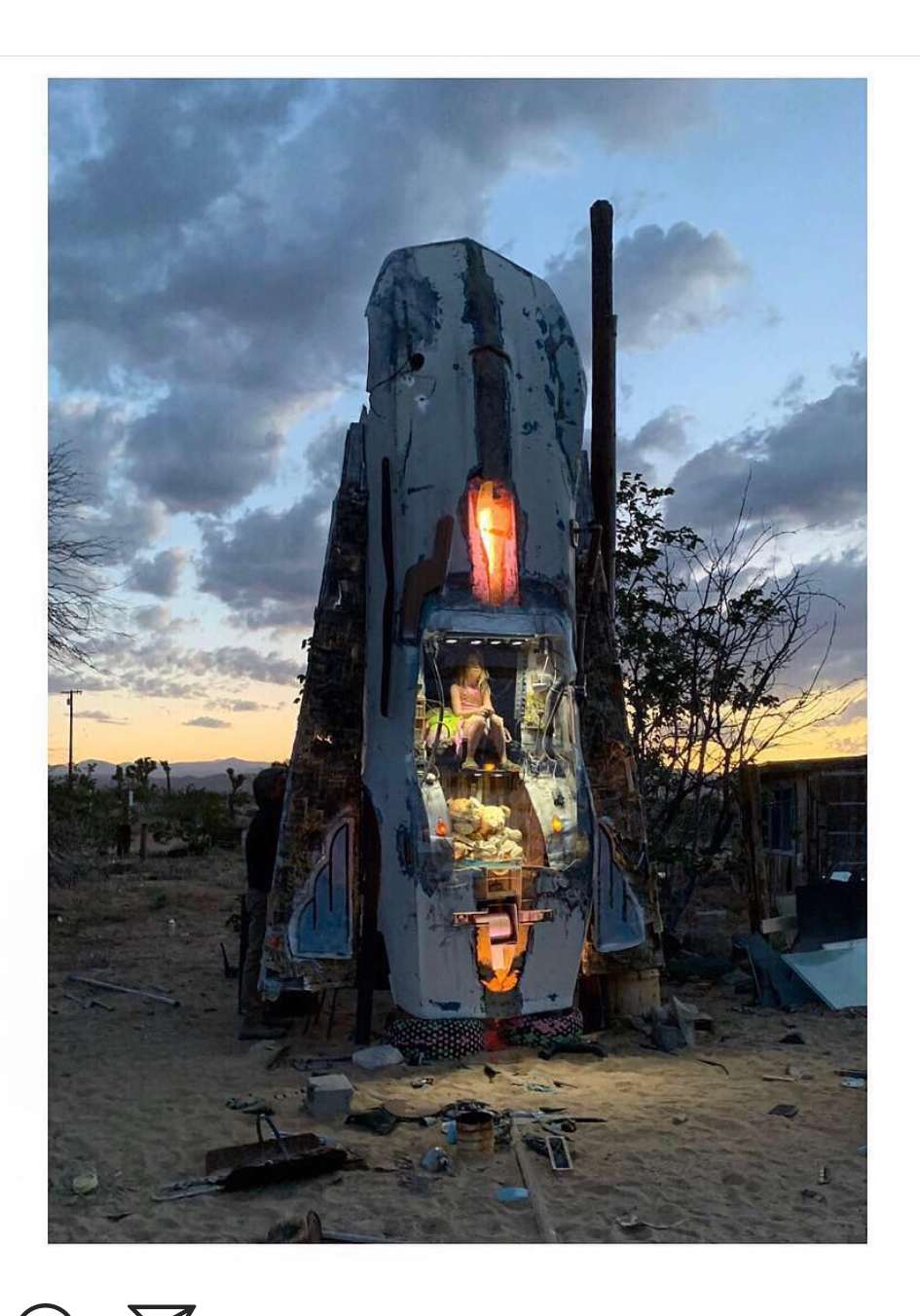 Spaceship made in the junkyard/art lot. 