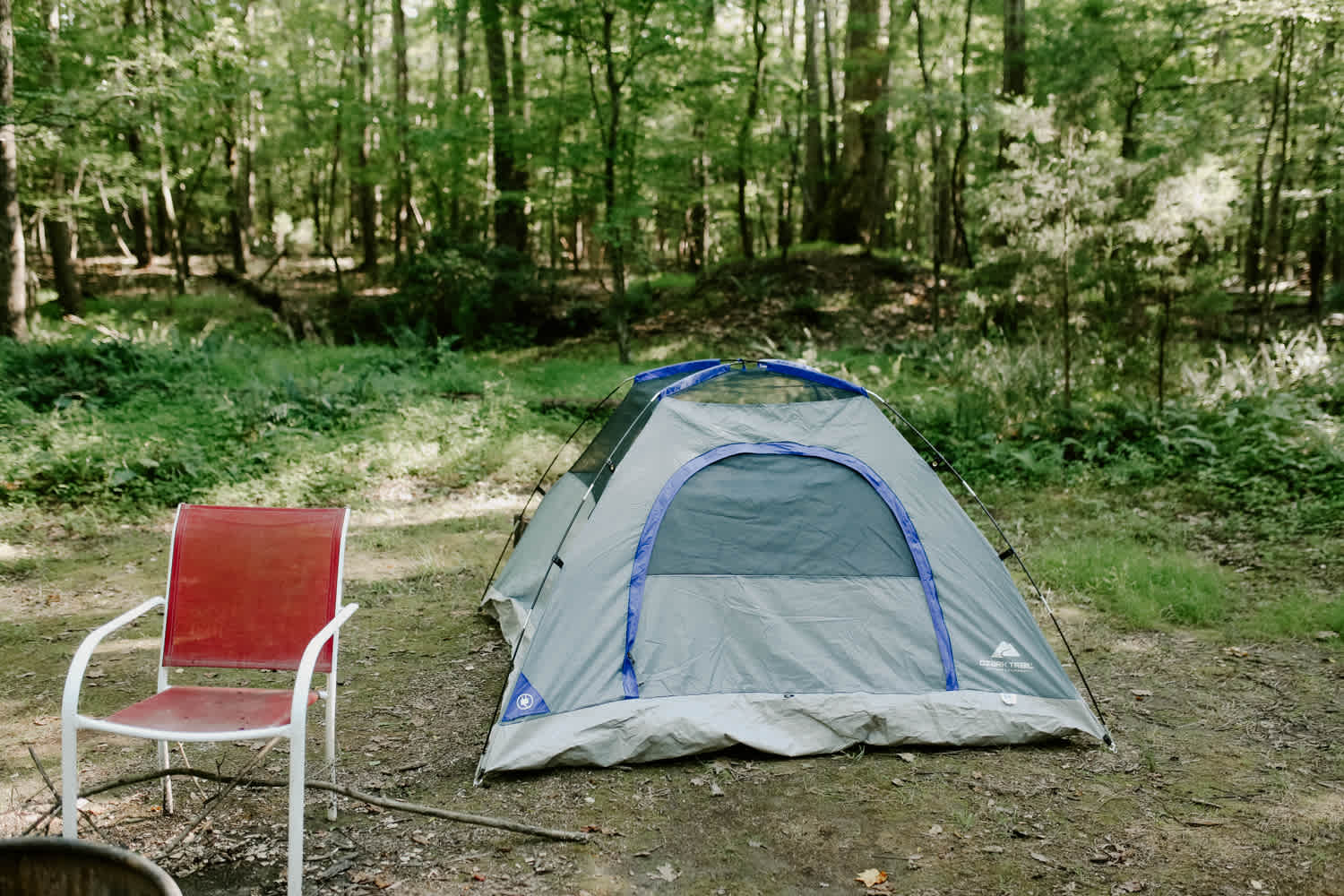 Each campsite was equipped with chairs, a fire pit and trash can