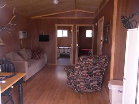 Inside of one of our deluxe cabins