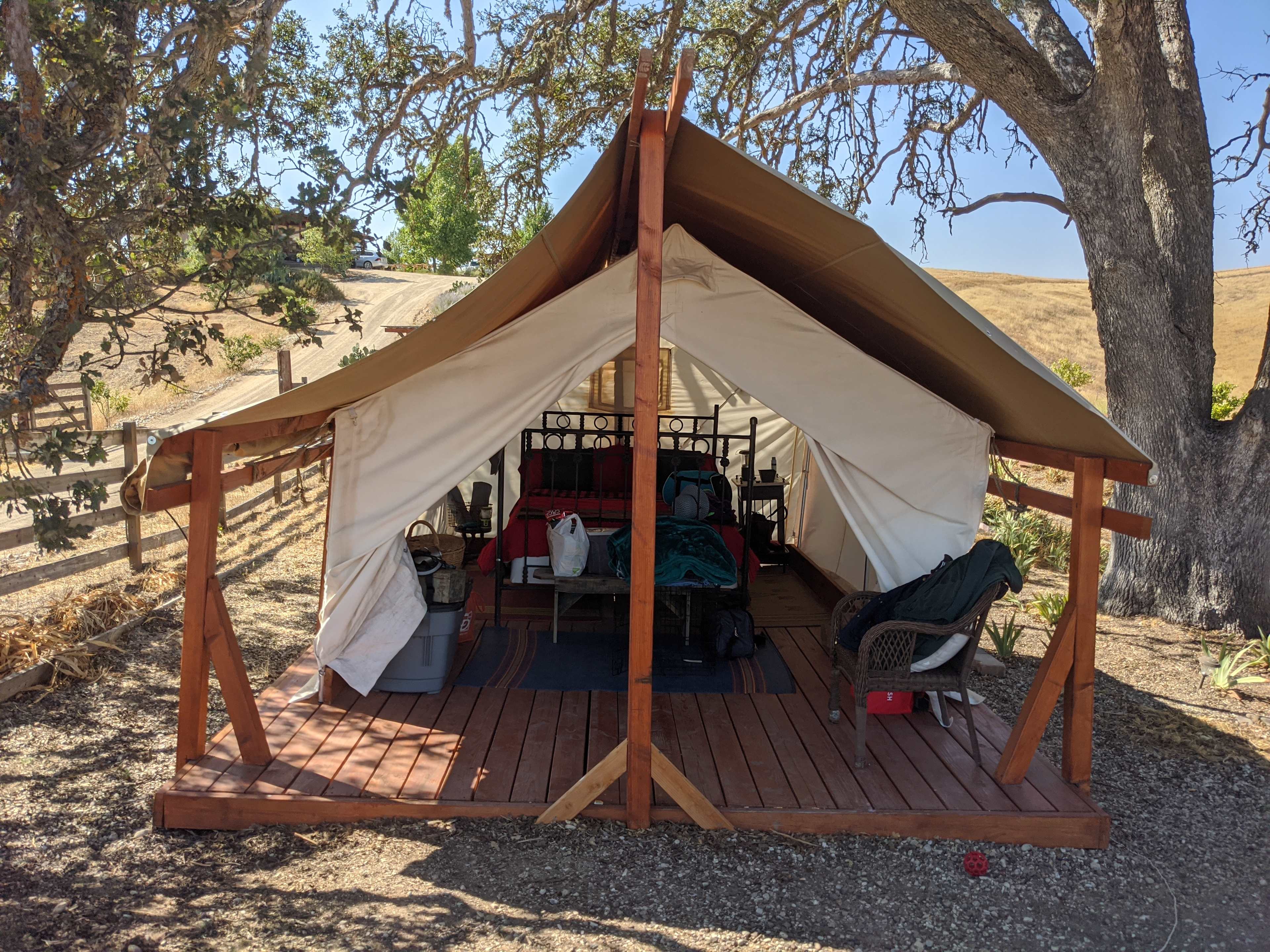 Tent area beautifully prepared by our warm and kind host, Kenney.