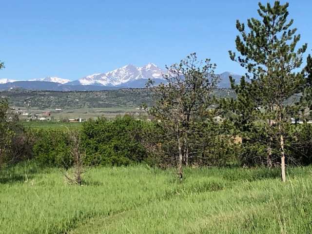 View from our yard toward Longs Peak in the spring.