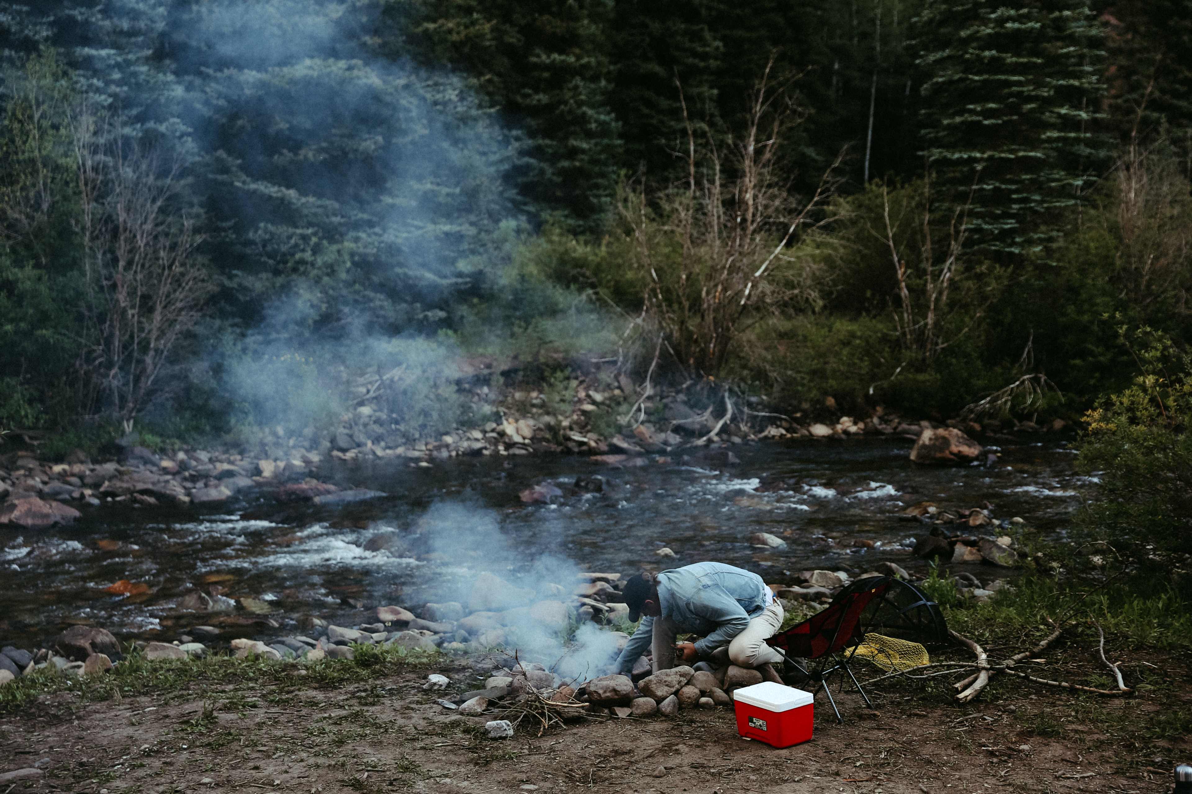 building a fire