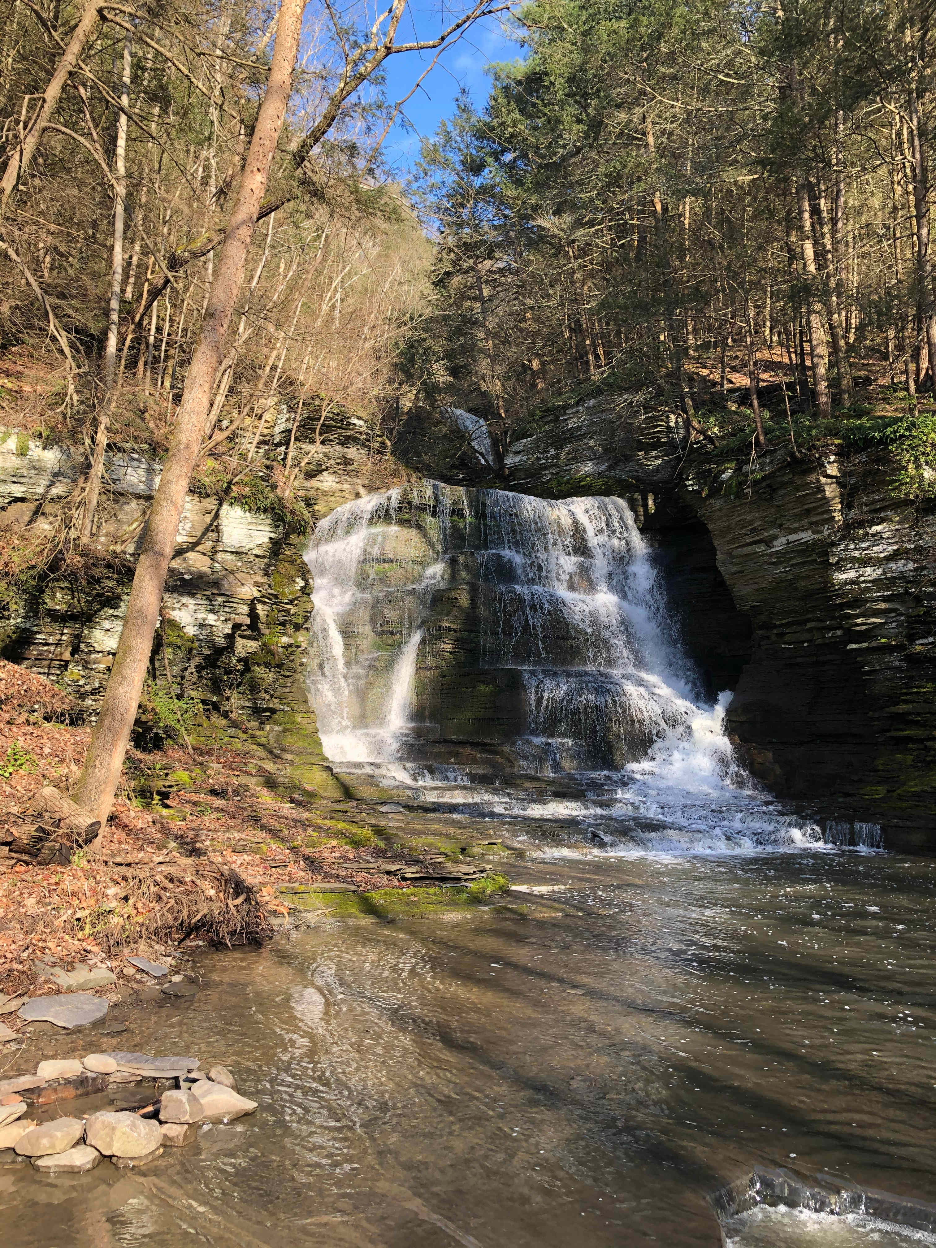 This is what the waterfall looks like most of the year except in the late summer when the flow is less.