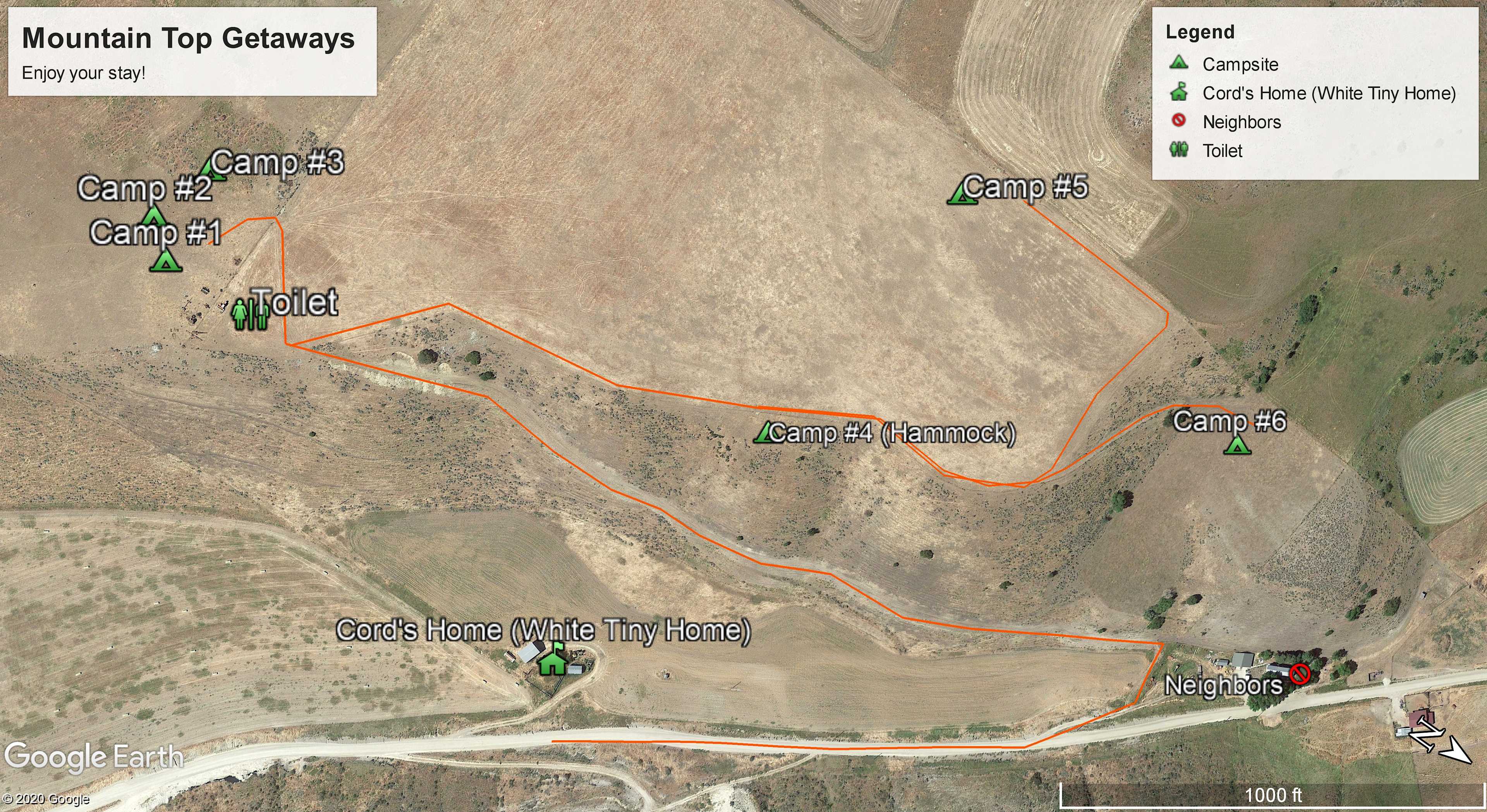 Follow the map to your campsite.