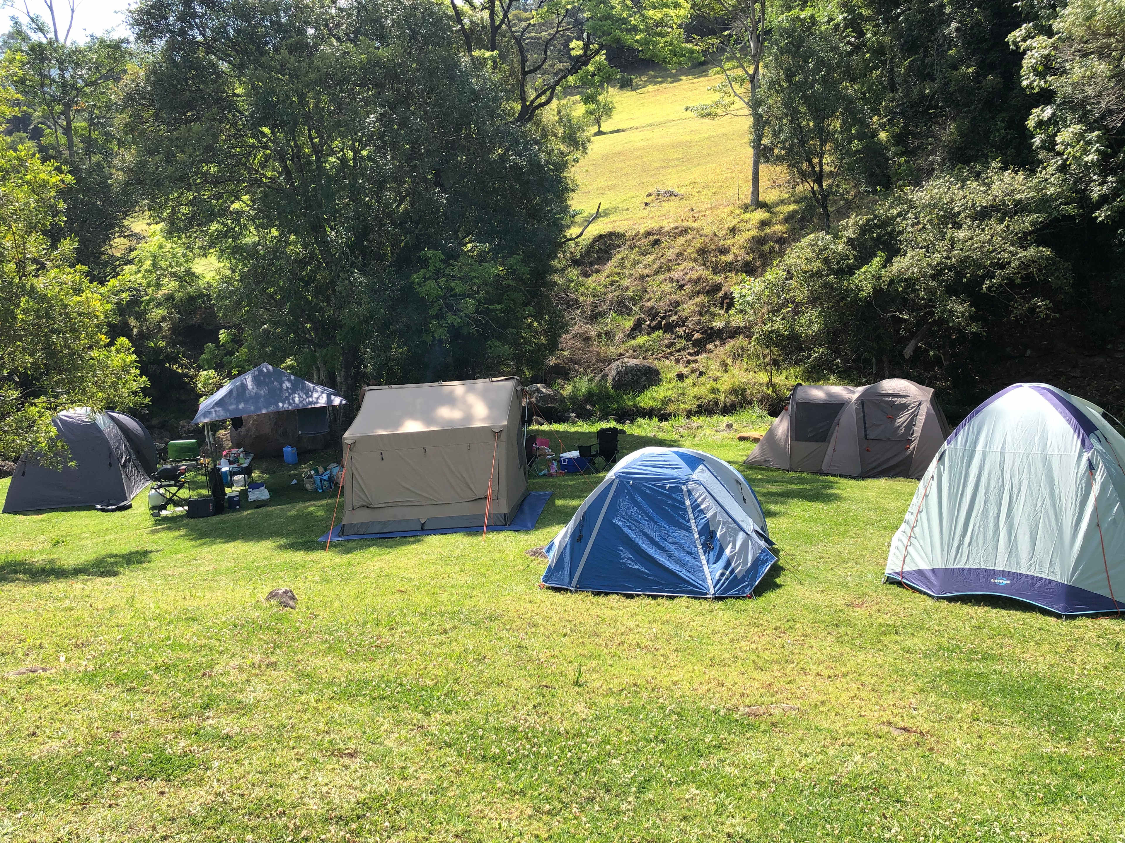 Camp right on the creek at the Waterfall area