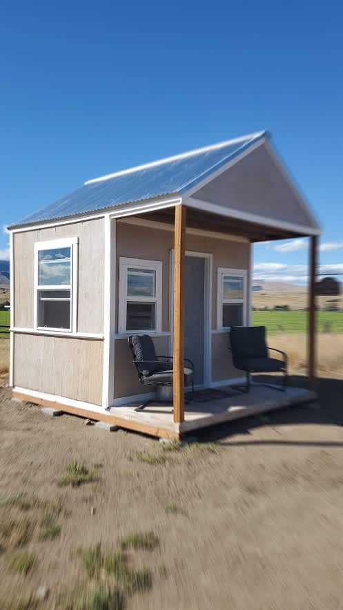 Come sleep in The Barnyard ! Our 10'x12' shelter sleeps 3 people with separate bunkbeds.