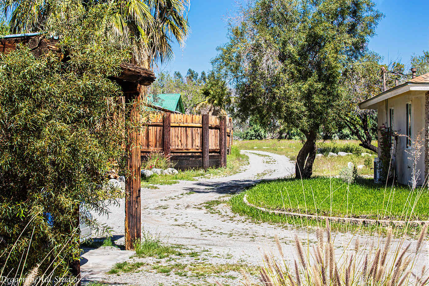 The view from the Main House to the pool. 