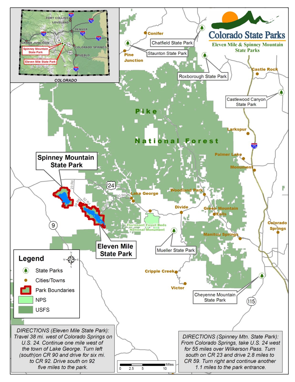 This map shows where you can find a State Park near us. 