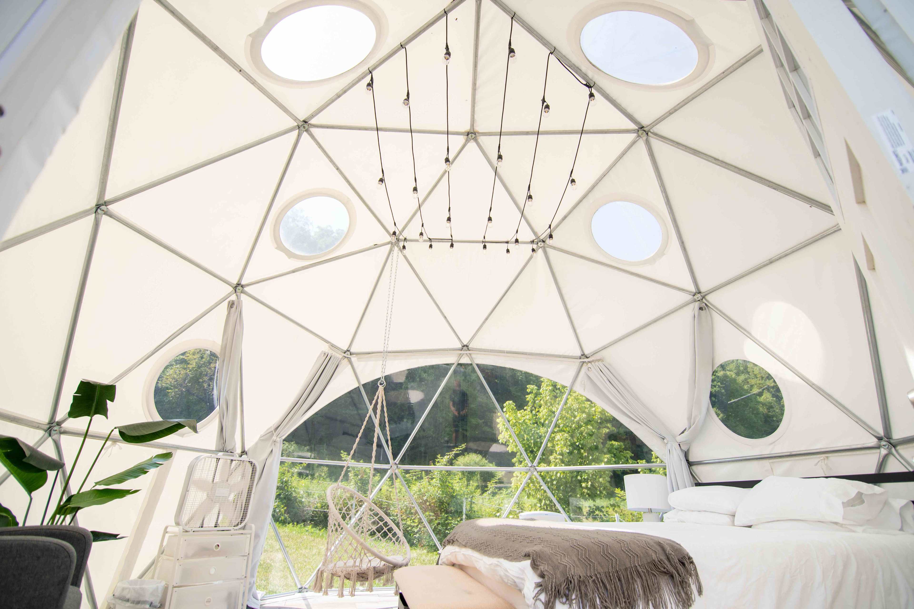 View of the skylights in the dome.