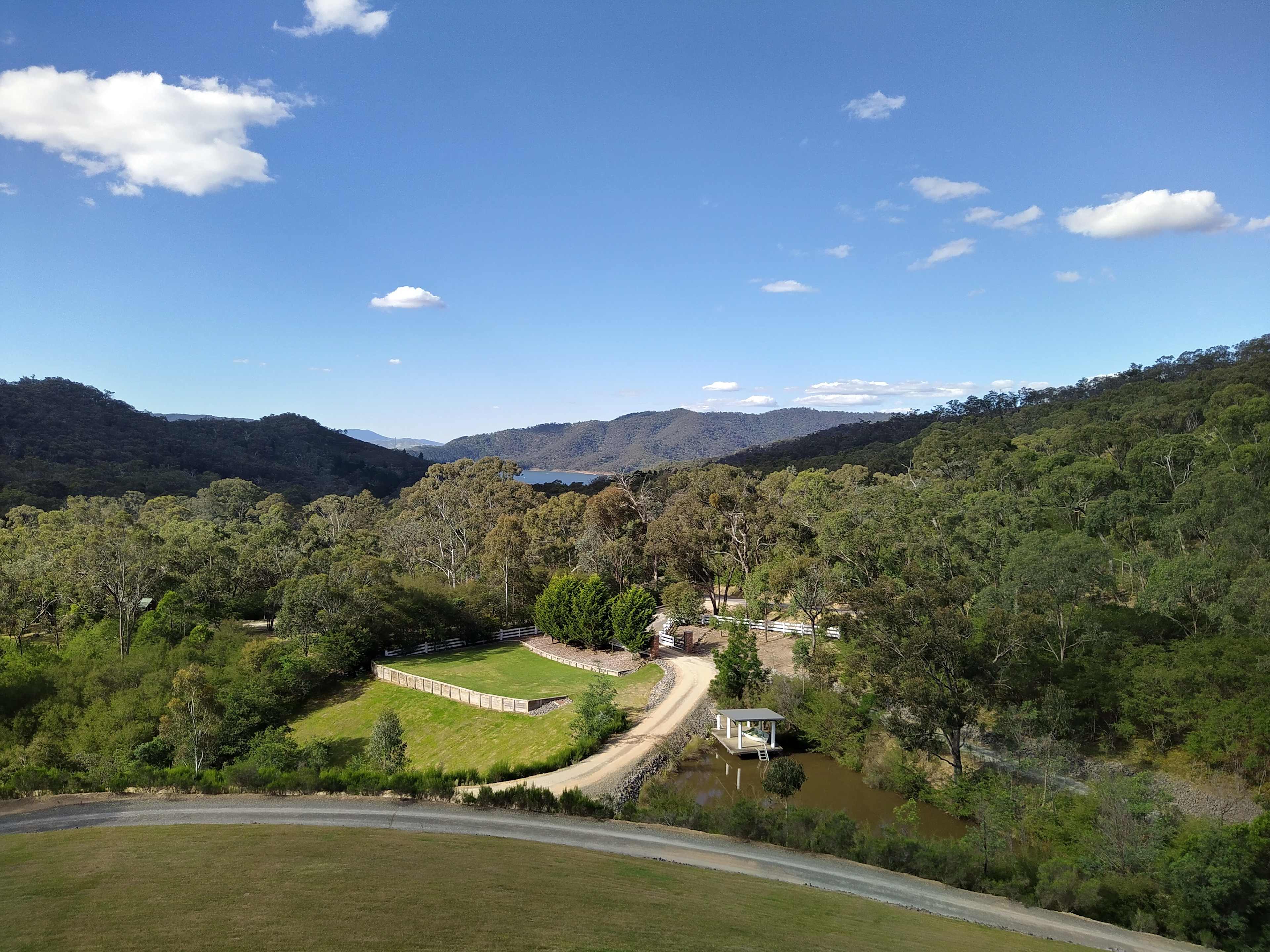 View from the country club balcony when Geoff invited us up for drinks