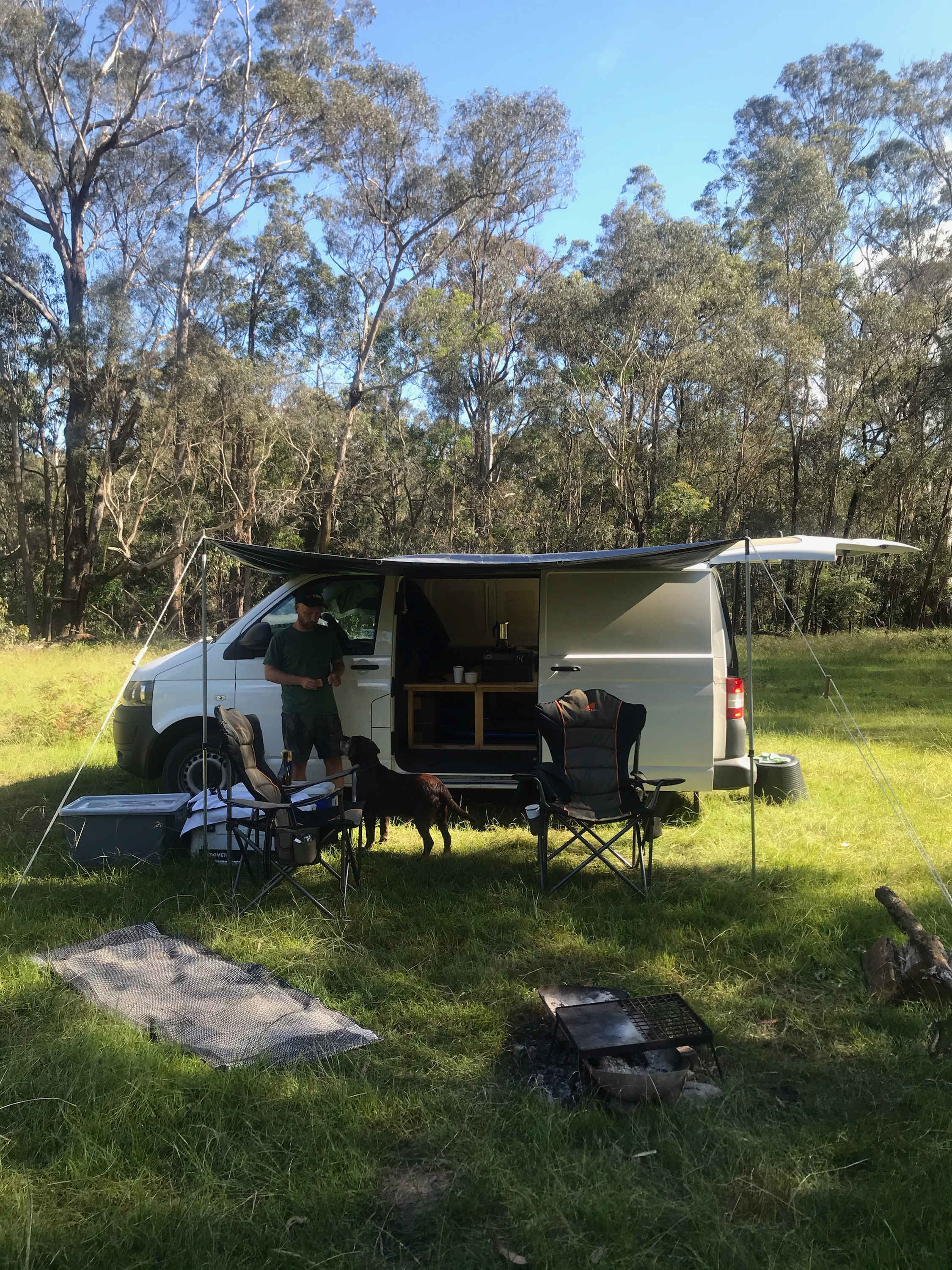 We found a nice spot tucked away from passing traffic so we could really feel like we were out bush! So special to be able to take our hound as well - he absolutely loved it!