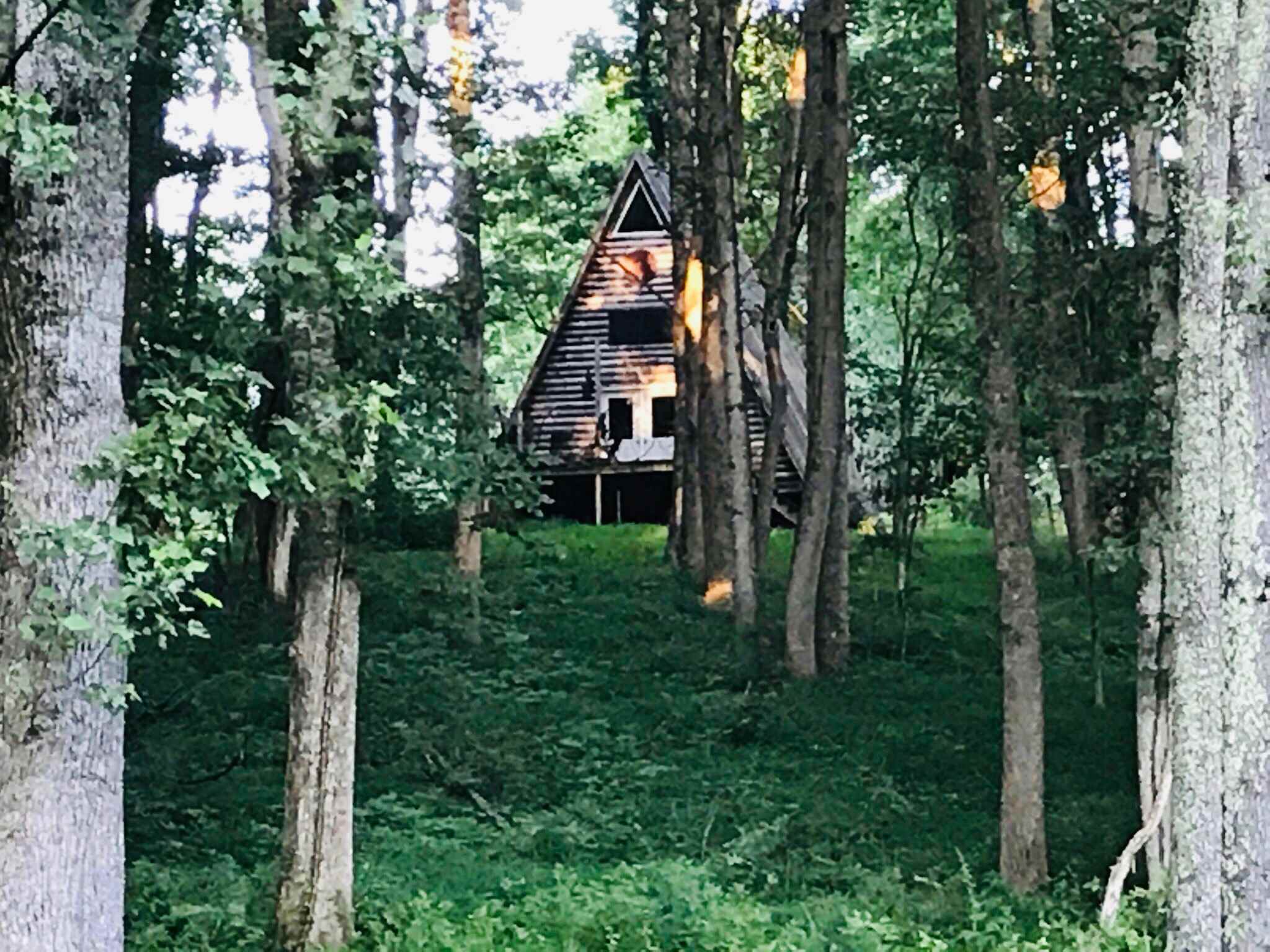 Glamping options available with this A frame cabin.  For housing accommodations visit Spencevillefarms.com