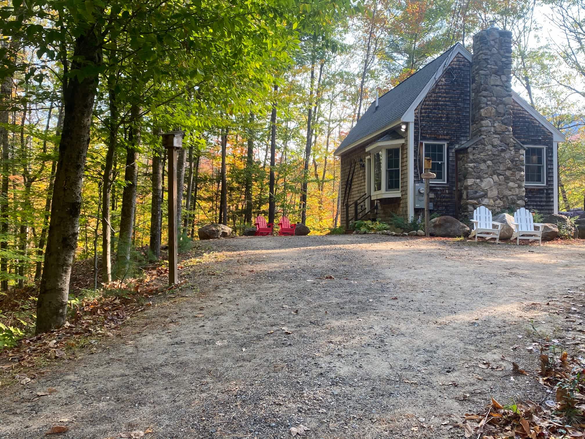 We have Adirondack chairs in various locations on the property to enjoy the outdoors. 