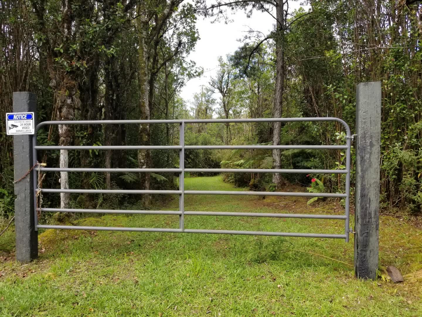First gate to the property, the entrance is through the bamboo gate a few yards from here.