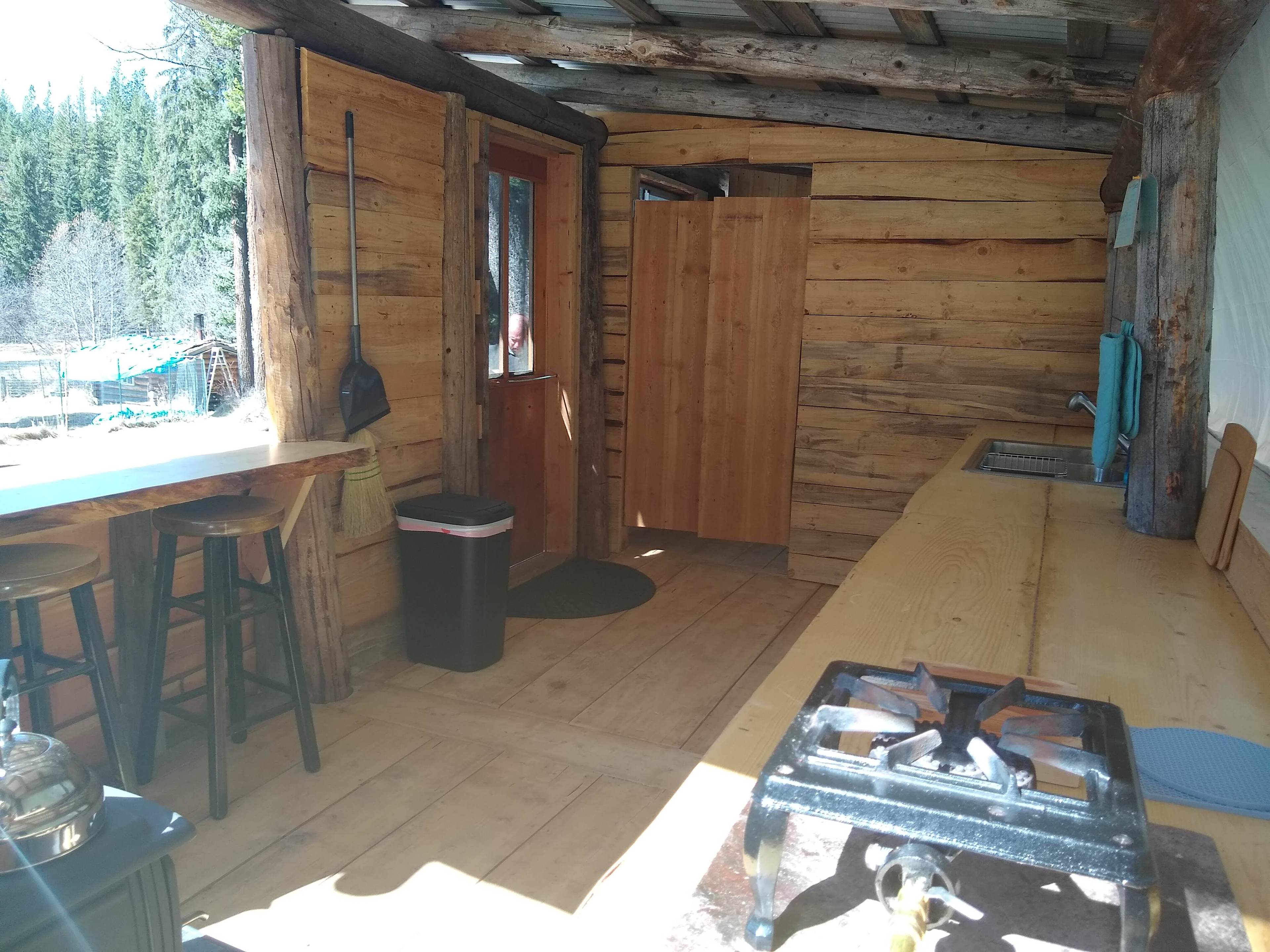 Very charming outdoor kitchen and shower room