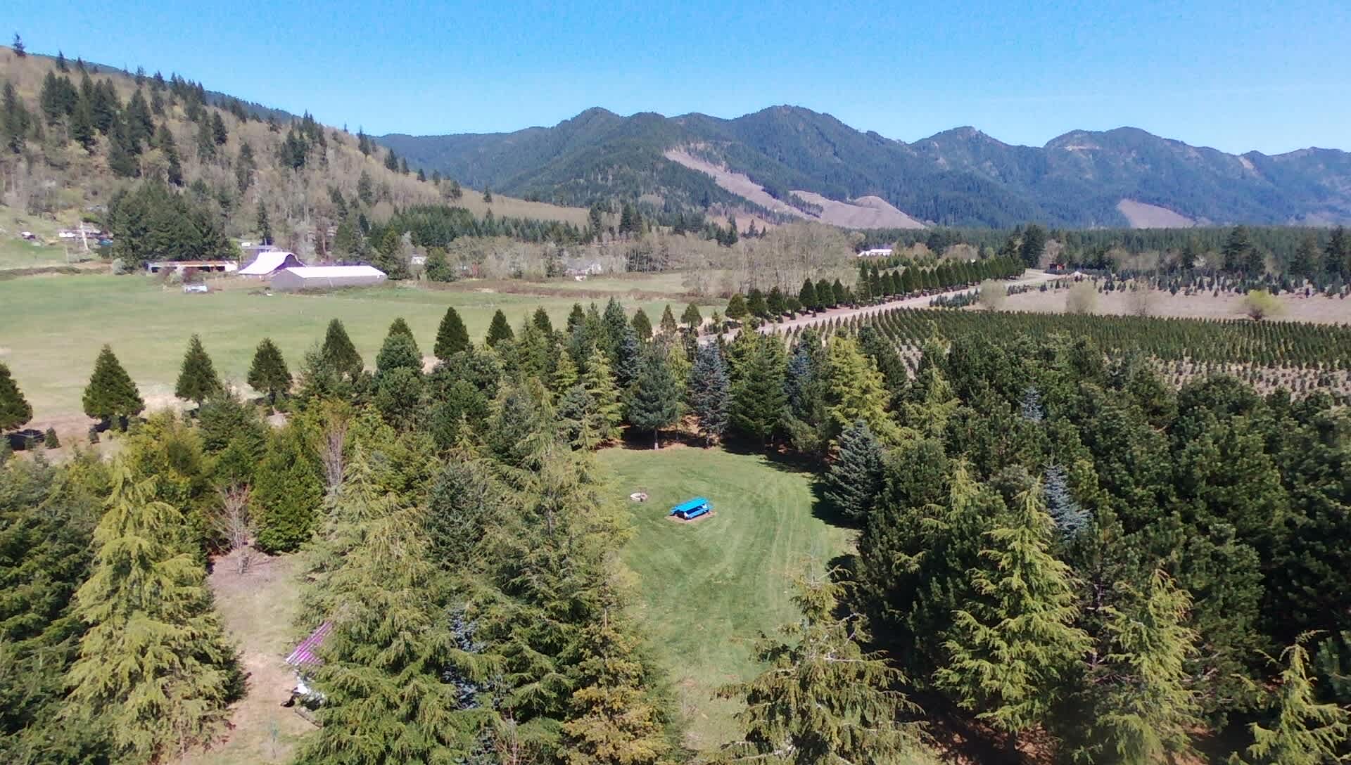 The Blue site with a peek at the surrounding countryside
