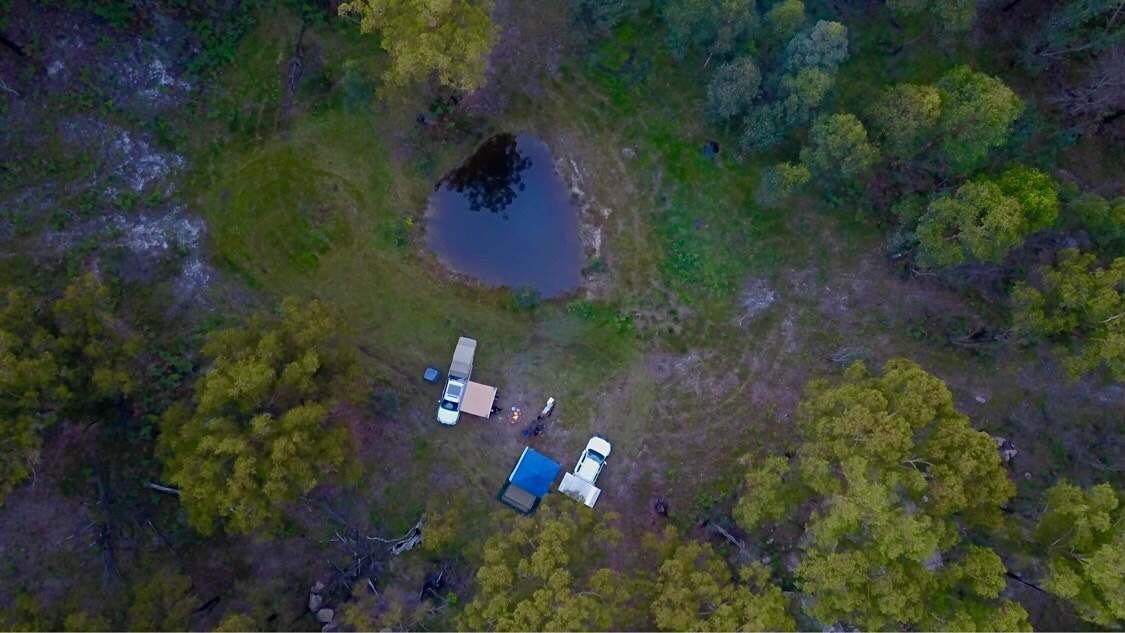 Our camp by the dam 