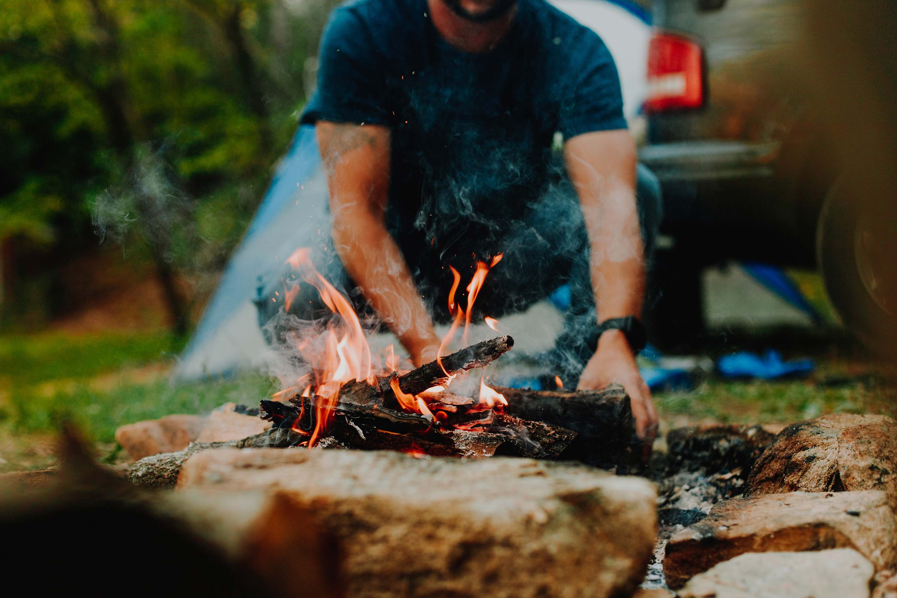 Fire pits available at each campsite