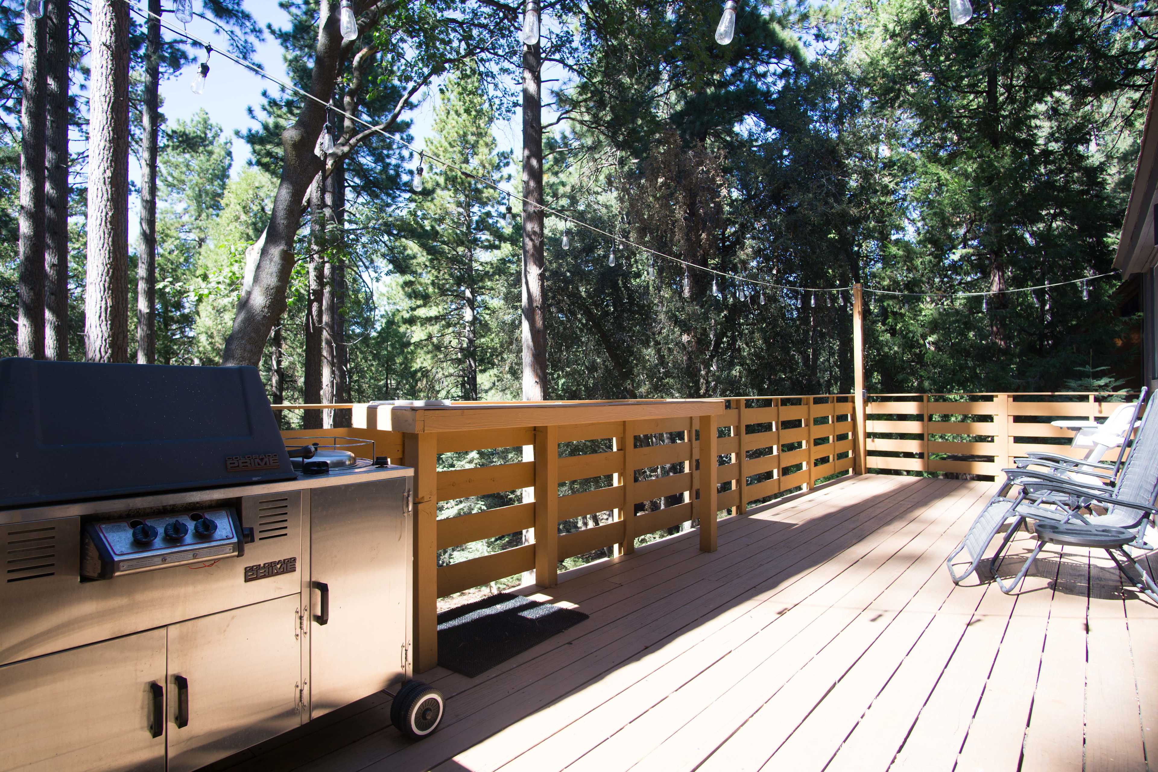 Beautiful private deck out back, nestled amongst the majestic forest!
