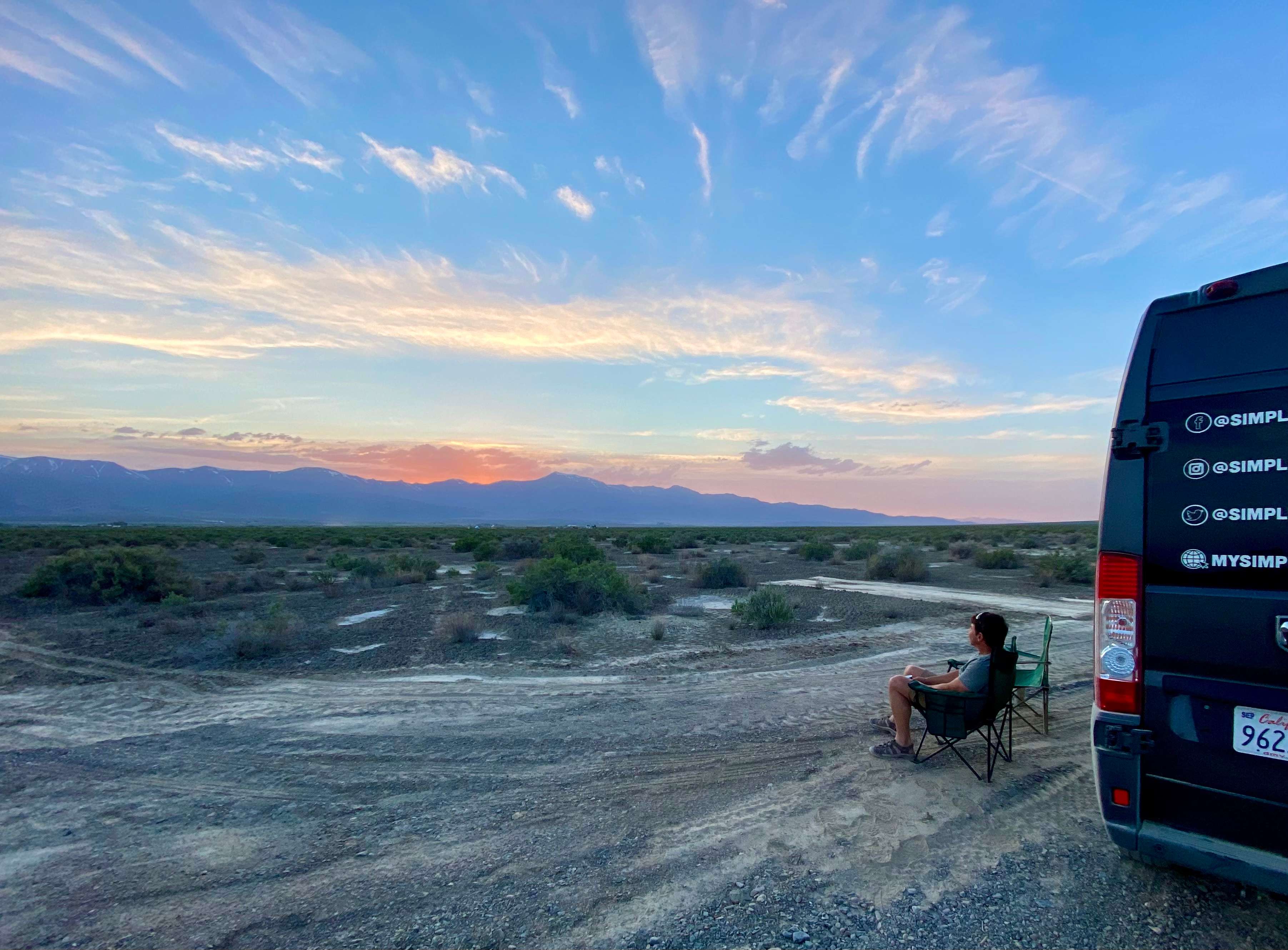 Peaceful campsite and a romantic sunset