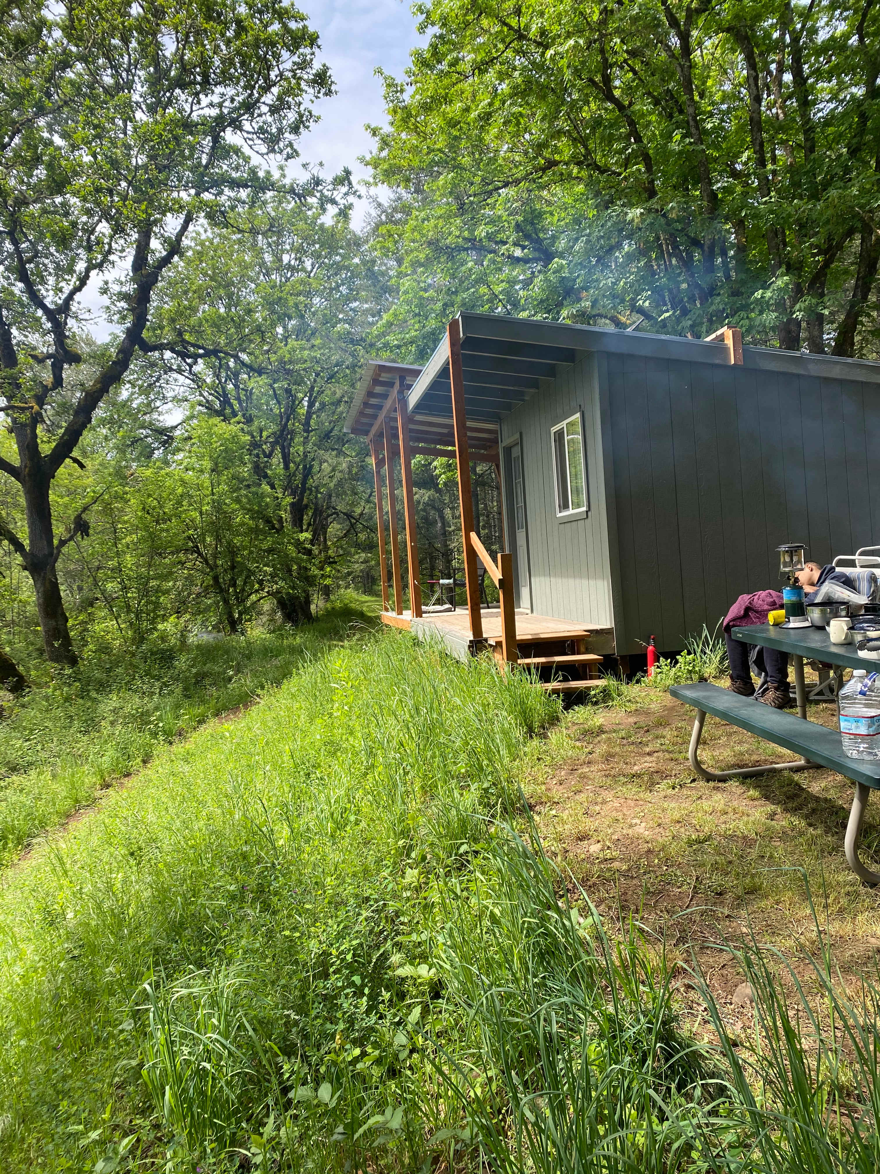 Creekside camping with showers