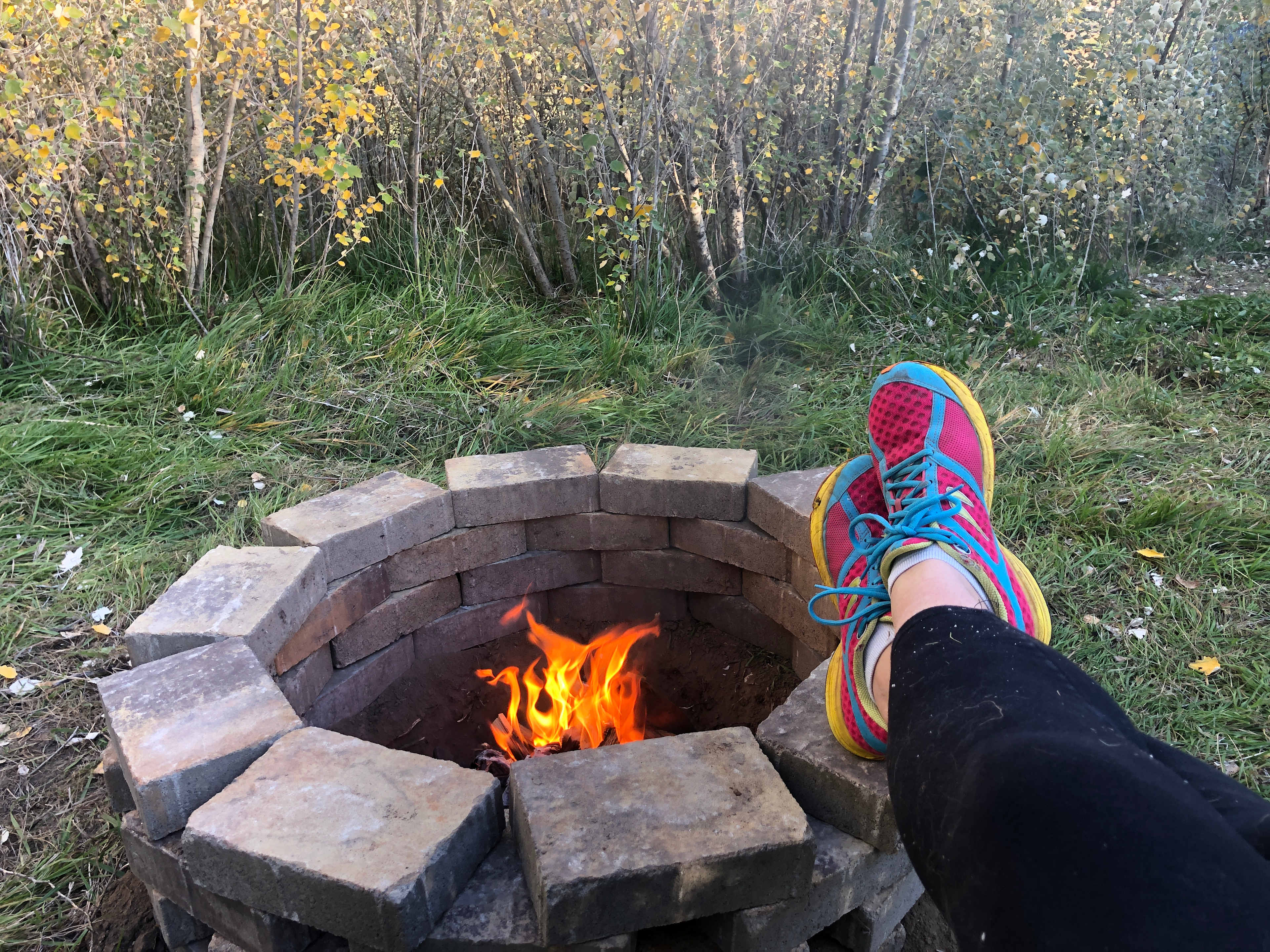 Relaxing by the fire pit