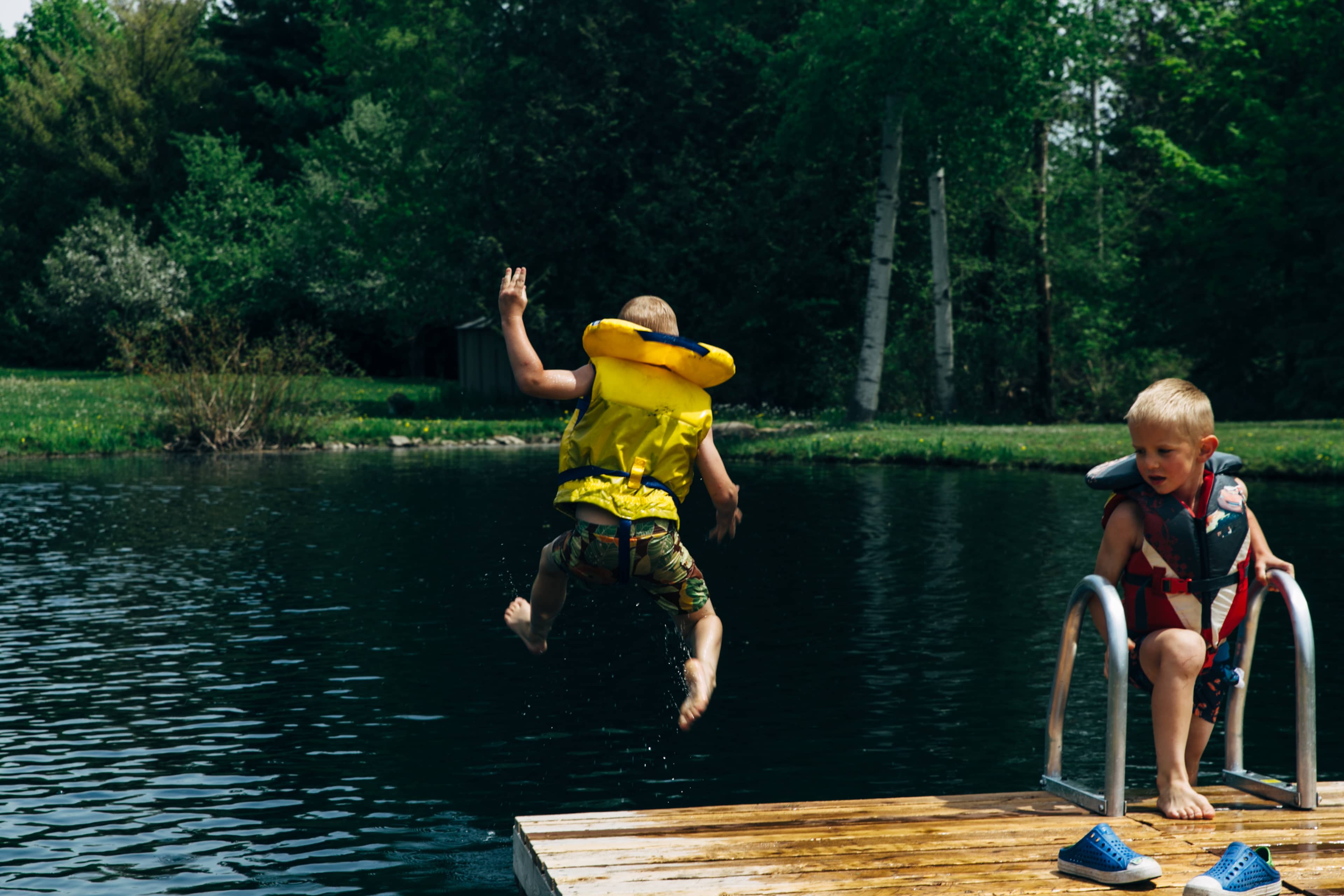 Access to a shared swimming pond and dock.