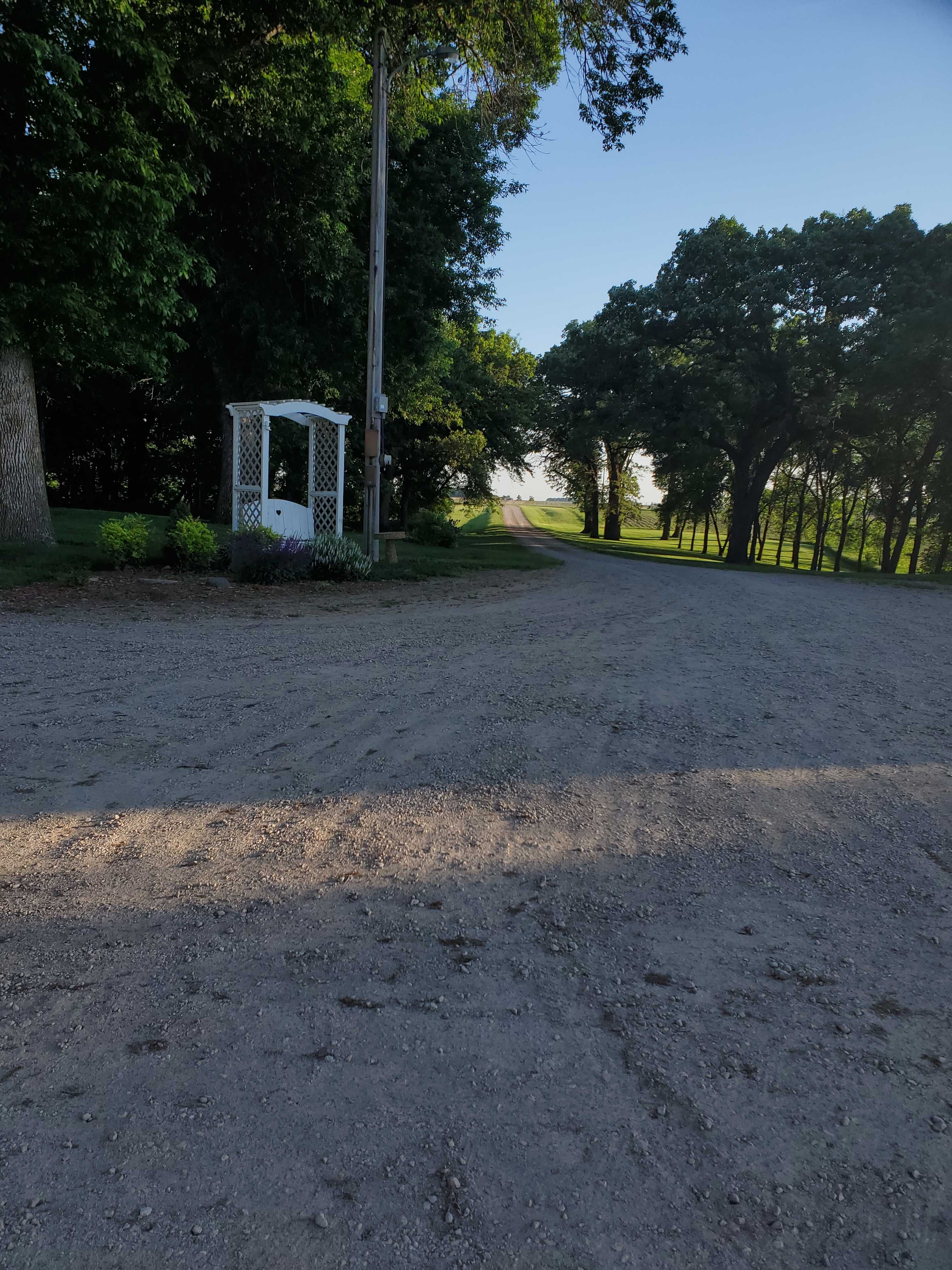 View down driveway.