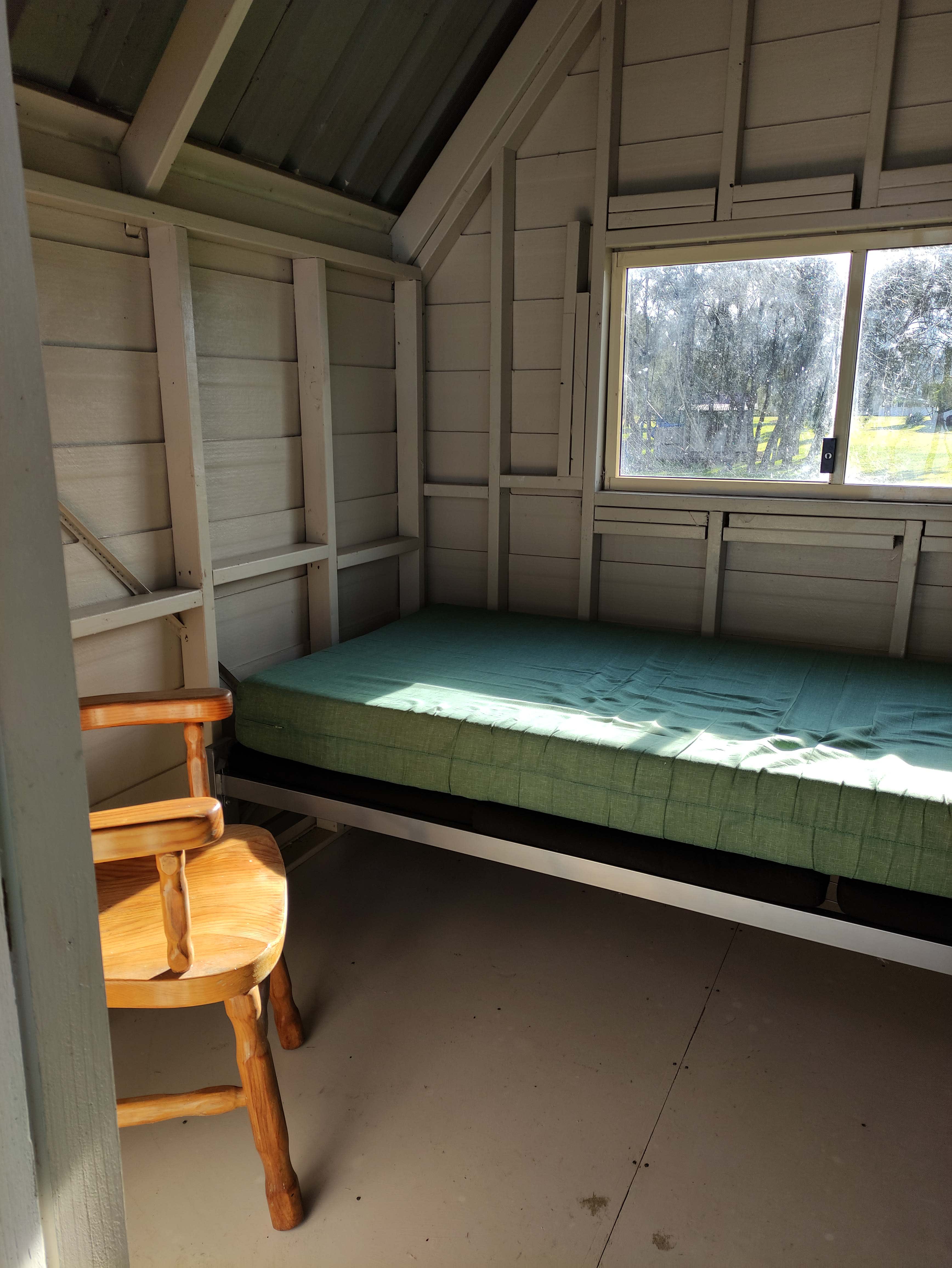 Comfy single bed, BYO sleeping bag