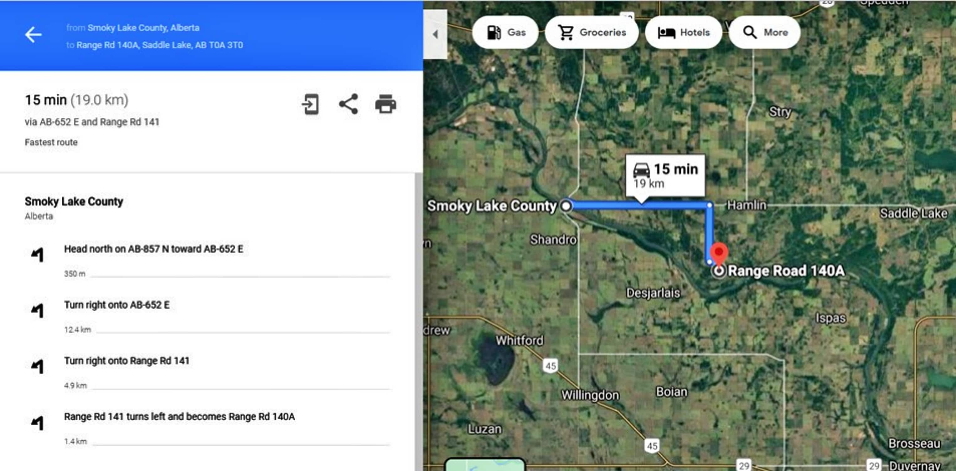 Directions from Shandro Bridge