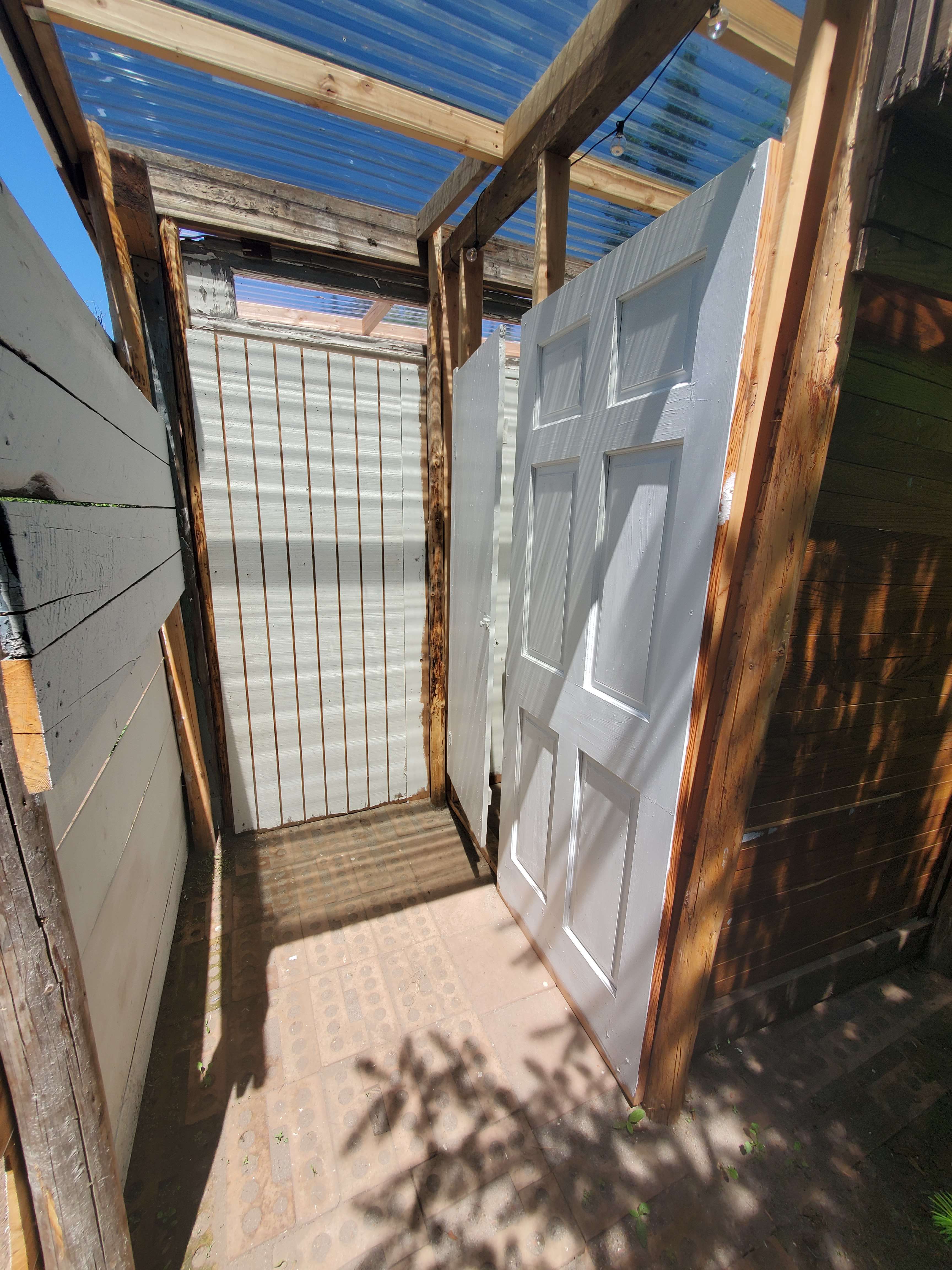 The entrance to the second composting toilet.