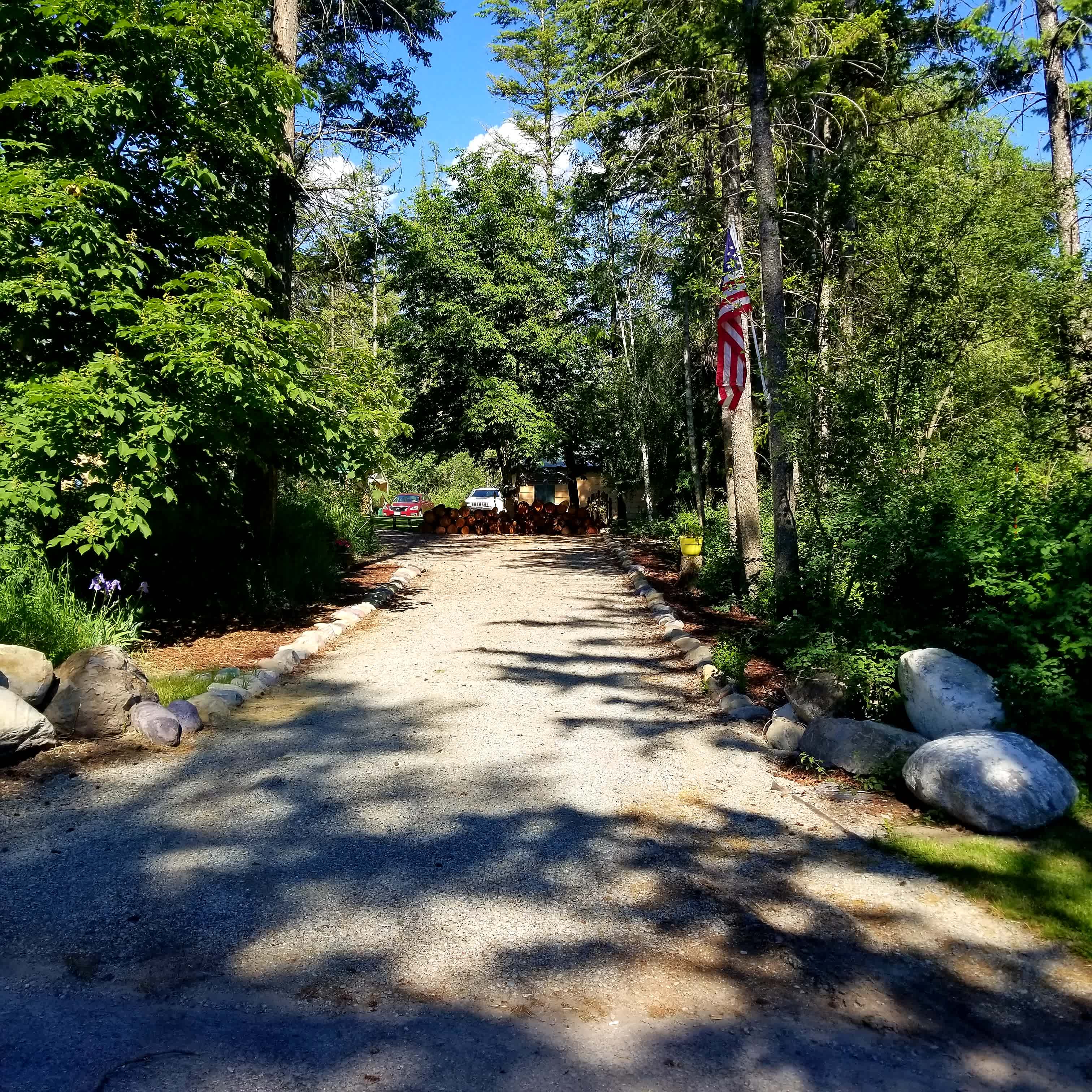 Driveway entrance where you will park.