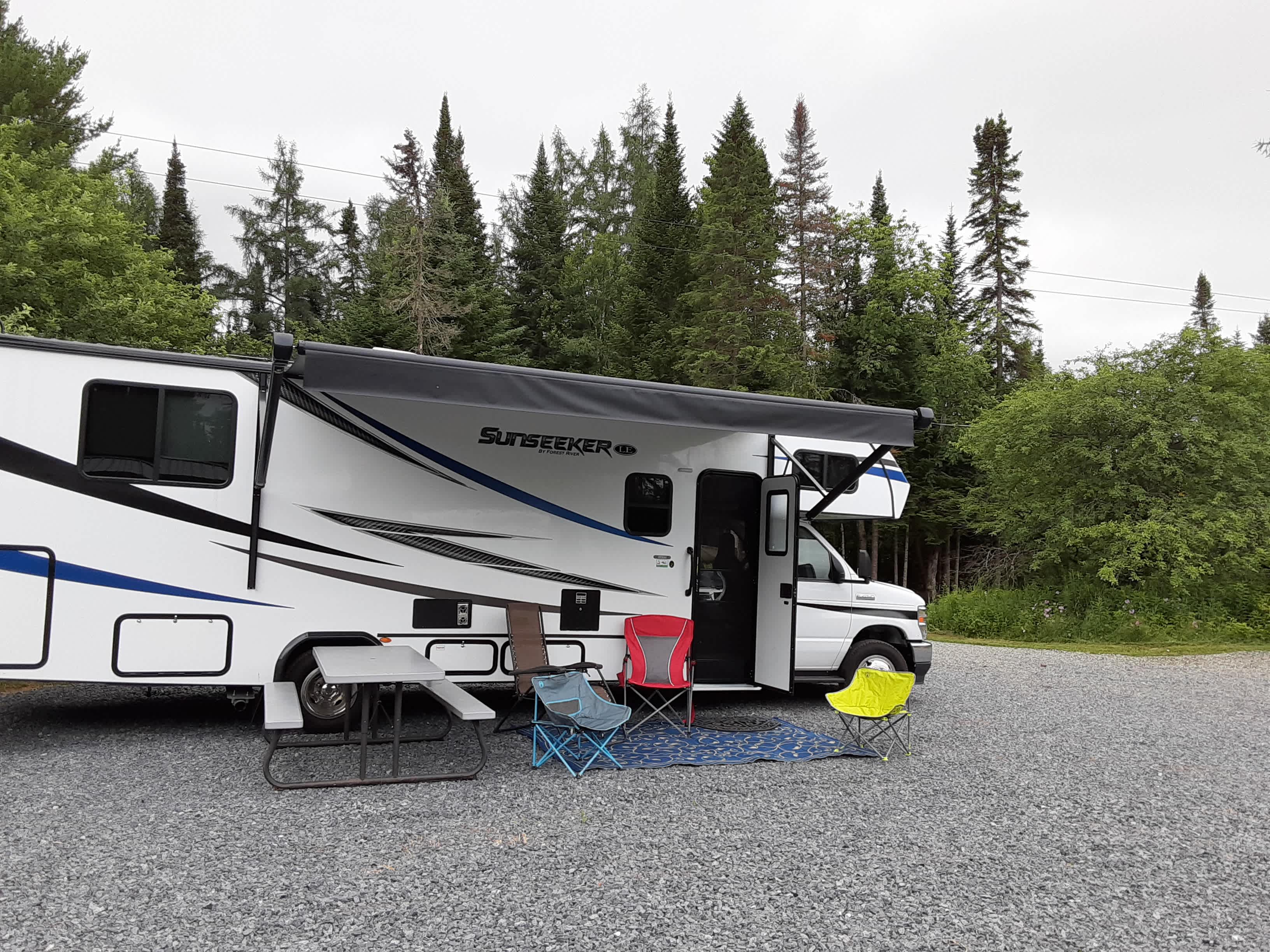 Site #2 
Class C or truck campers can pull in or back in.
