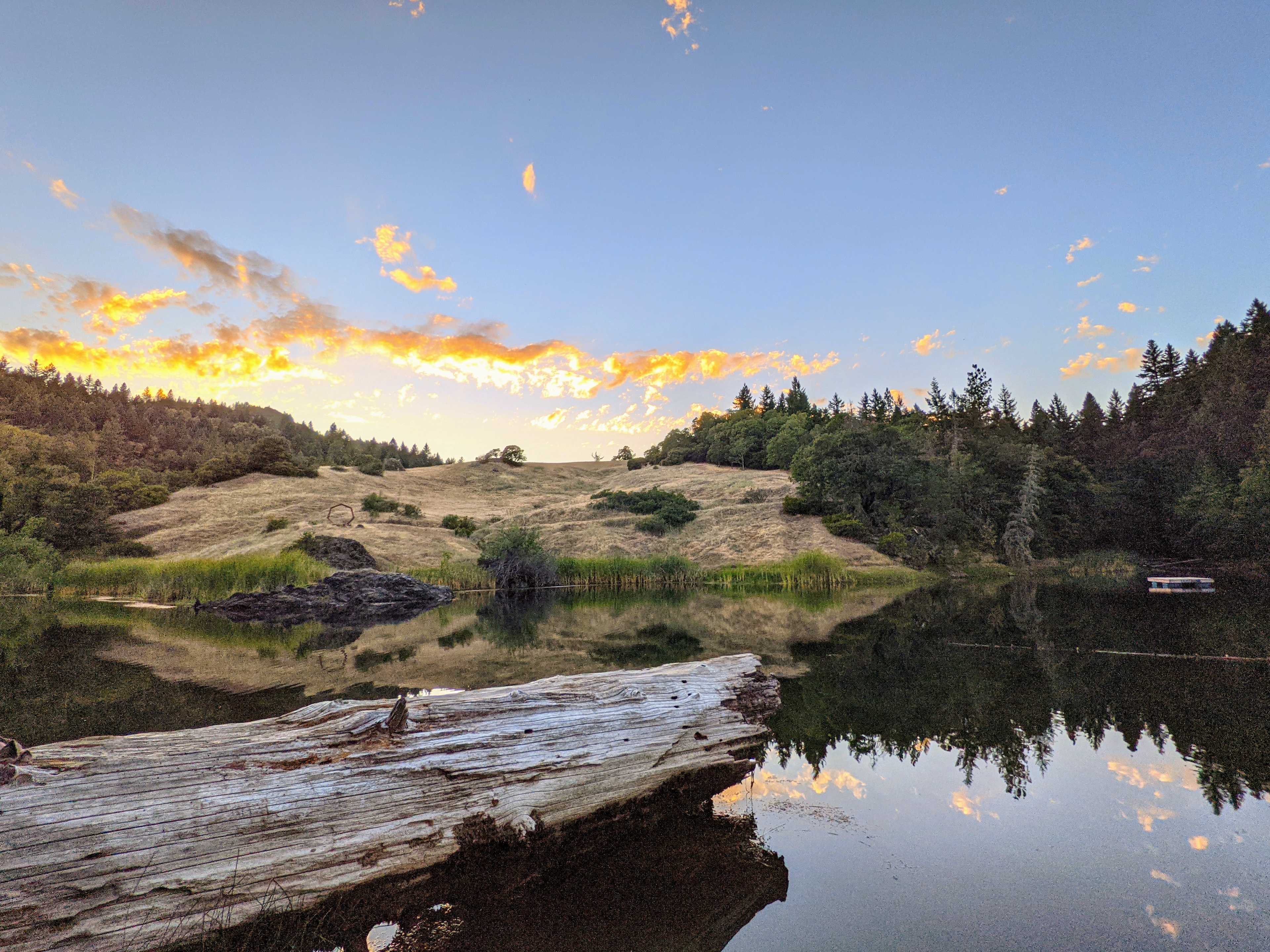 Lakeside is one of the best places to watch the sun set on site 