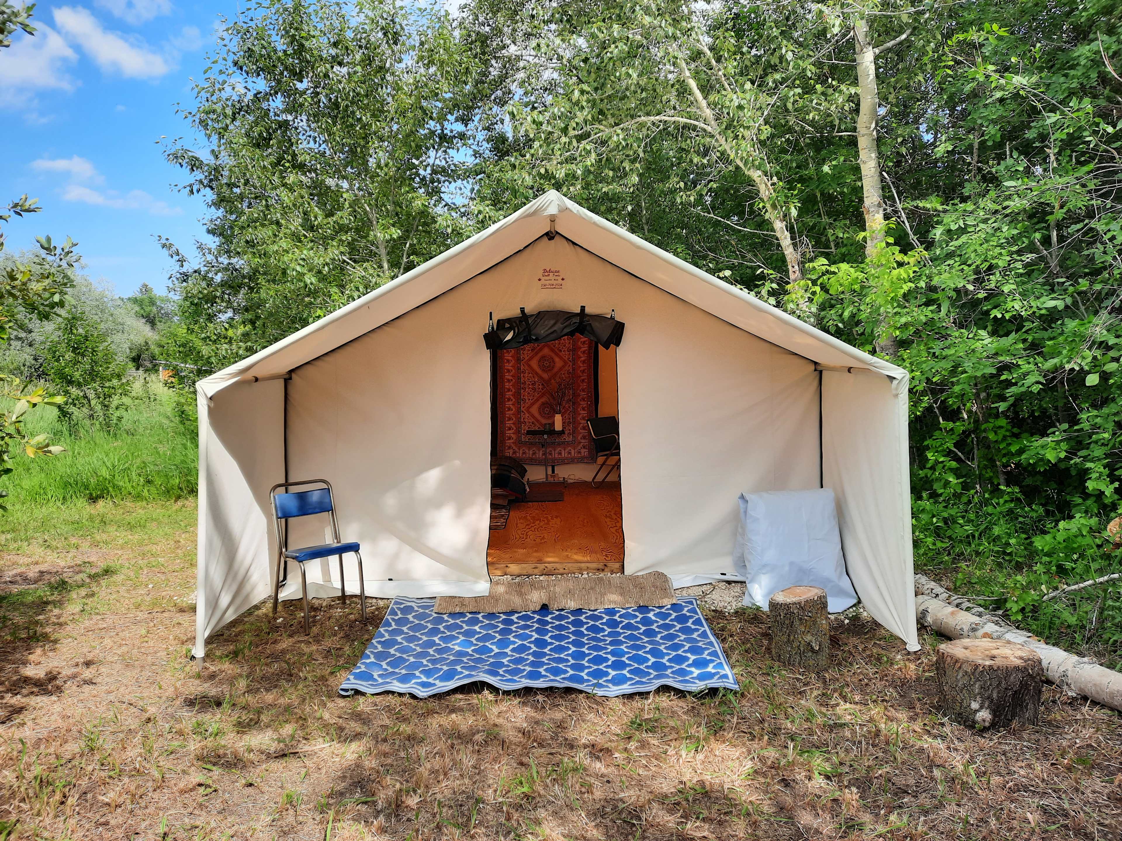 Exterior front door of Deluxe Wall Tent