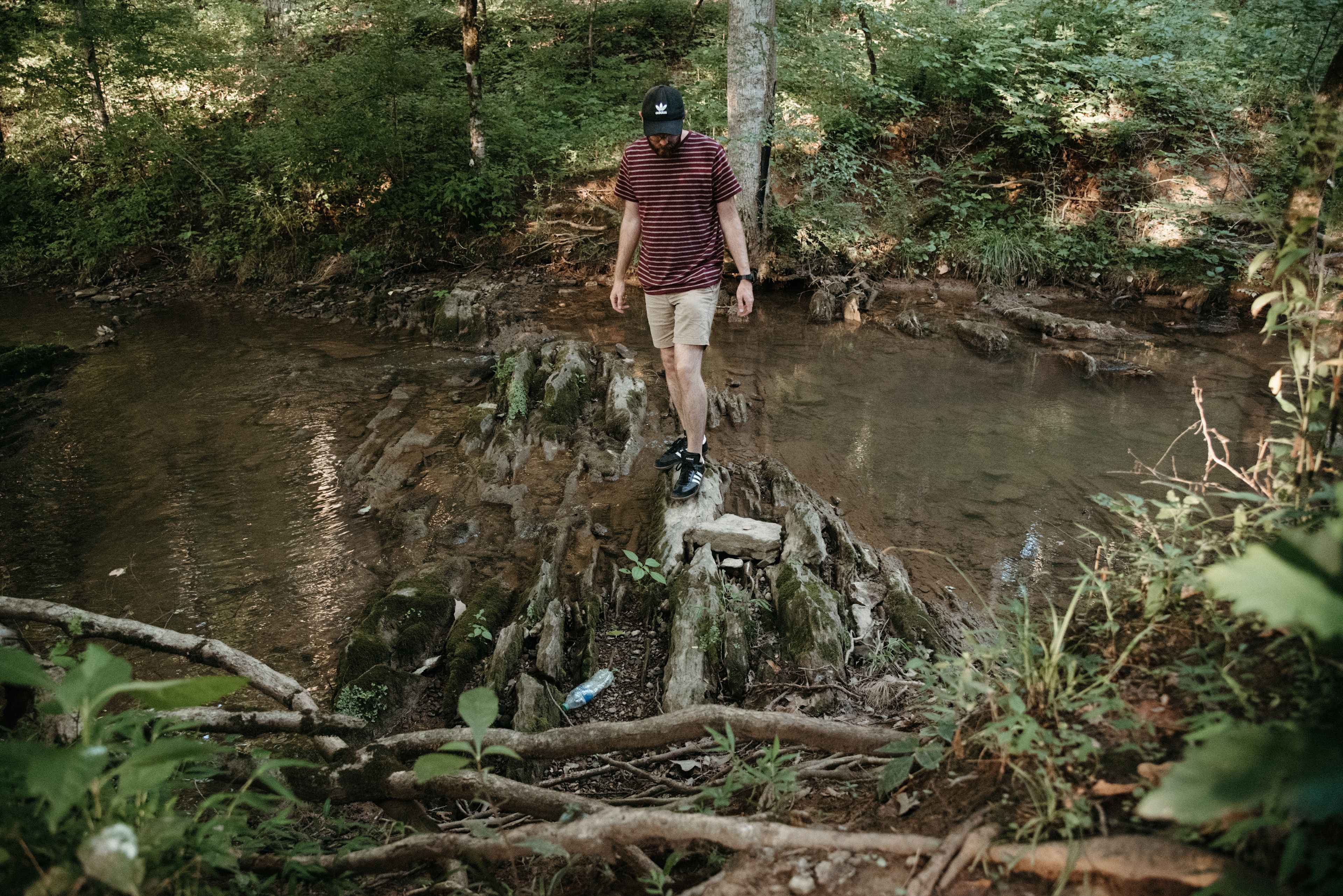 Playing around in the creek.