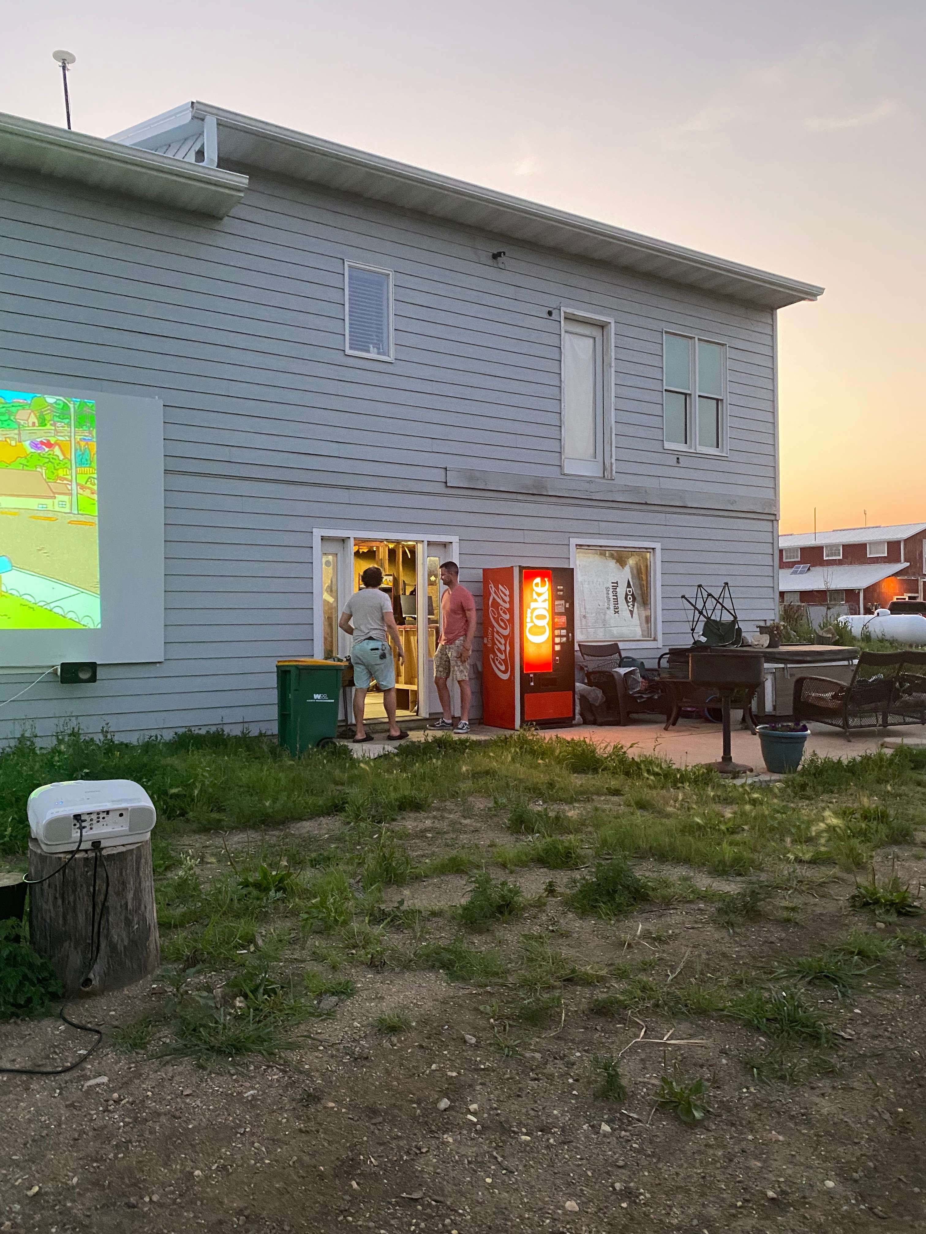 Arriving at the movie night