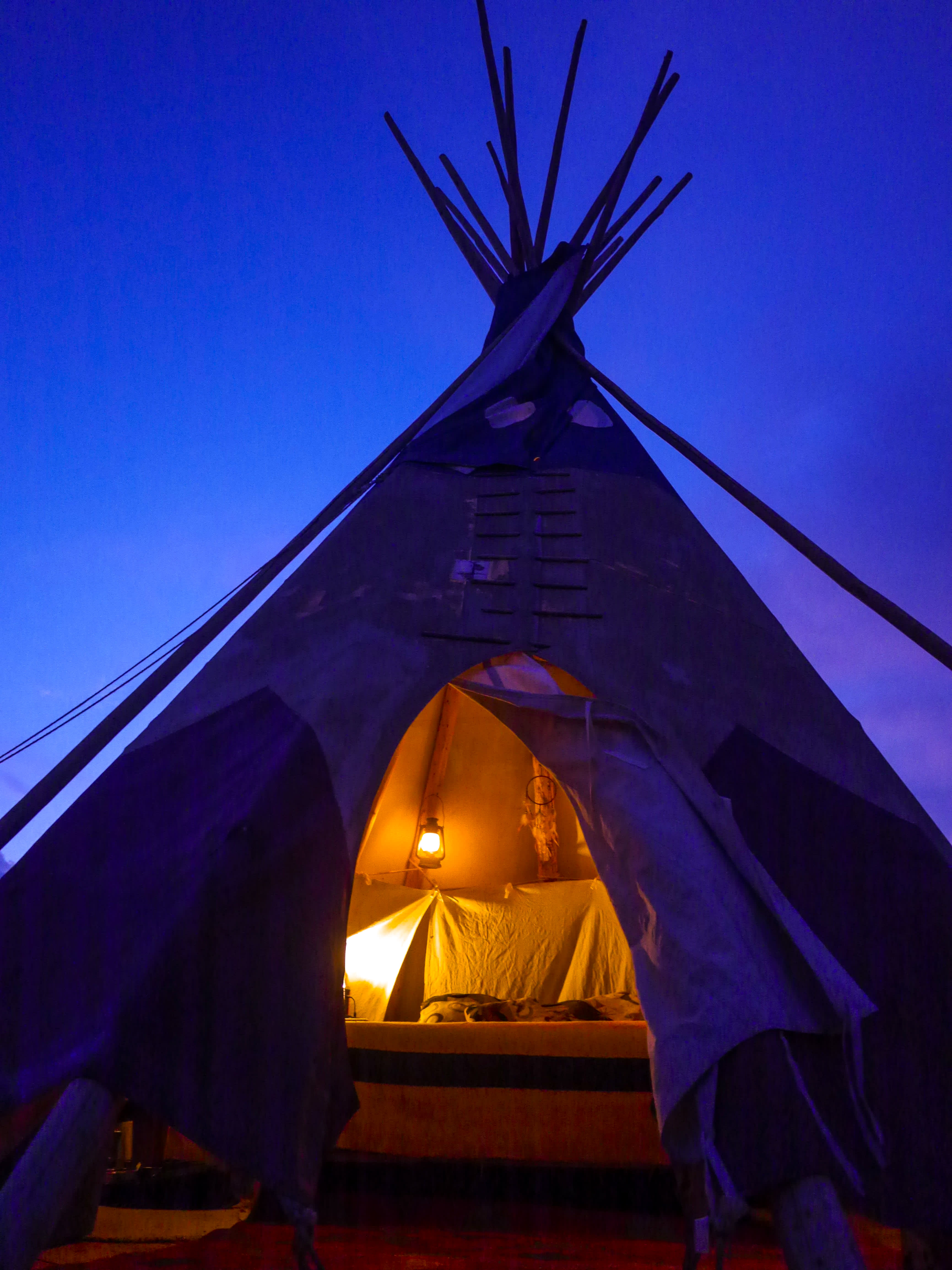 Creekside Glamping Tipis on Off-Grid, 70 Acre Working Ranch