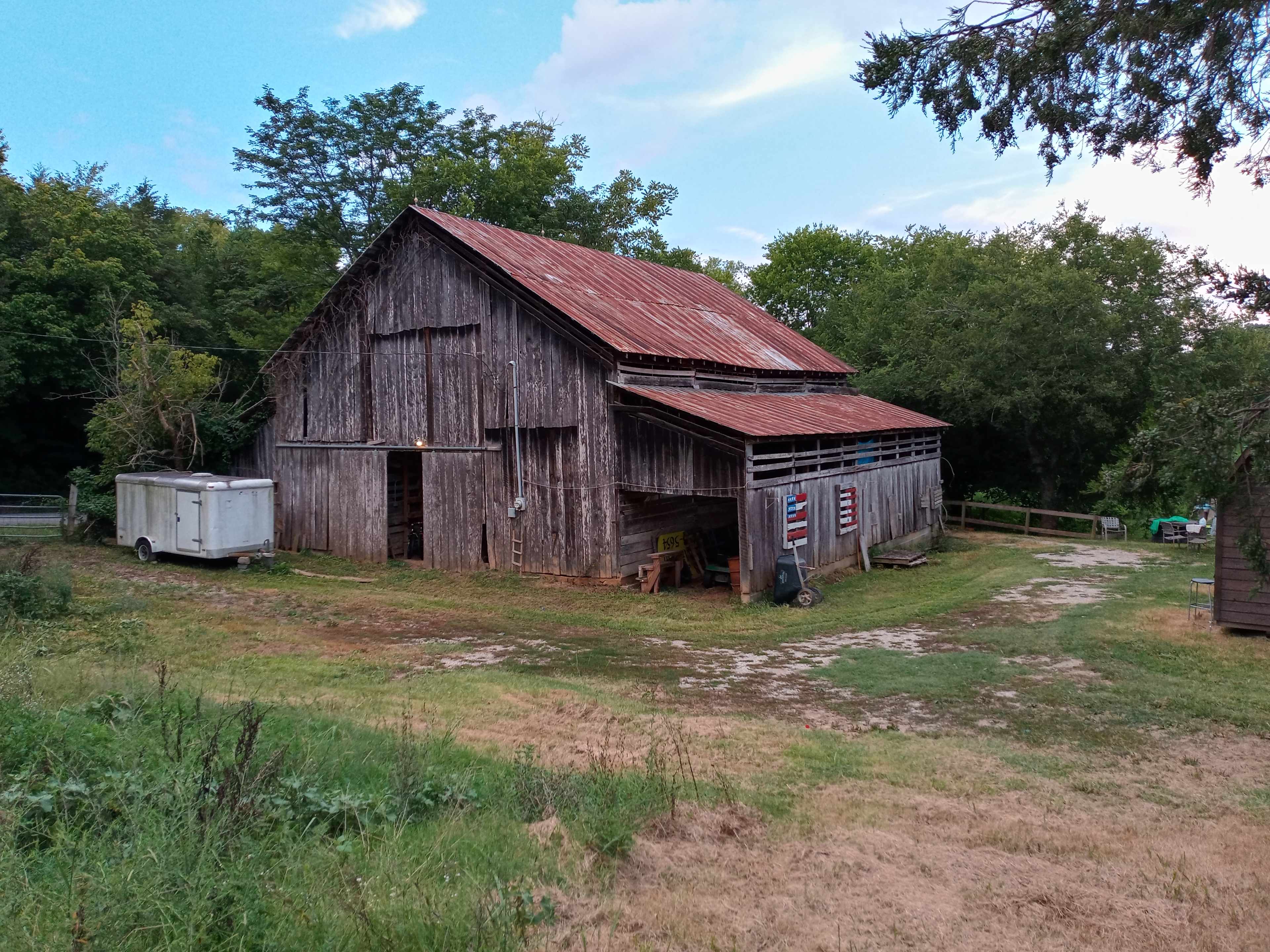 Park your camper .truck or van in the barn area for convenience .