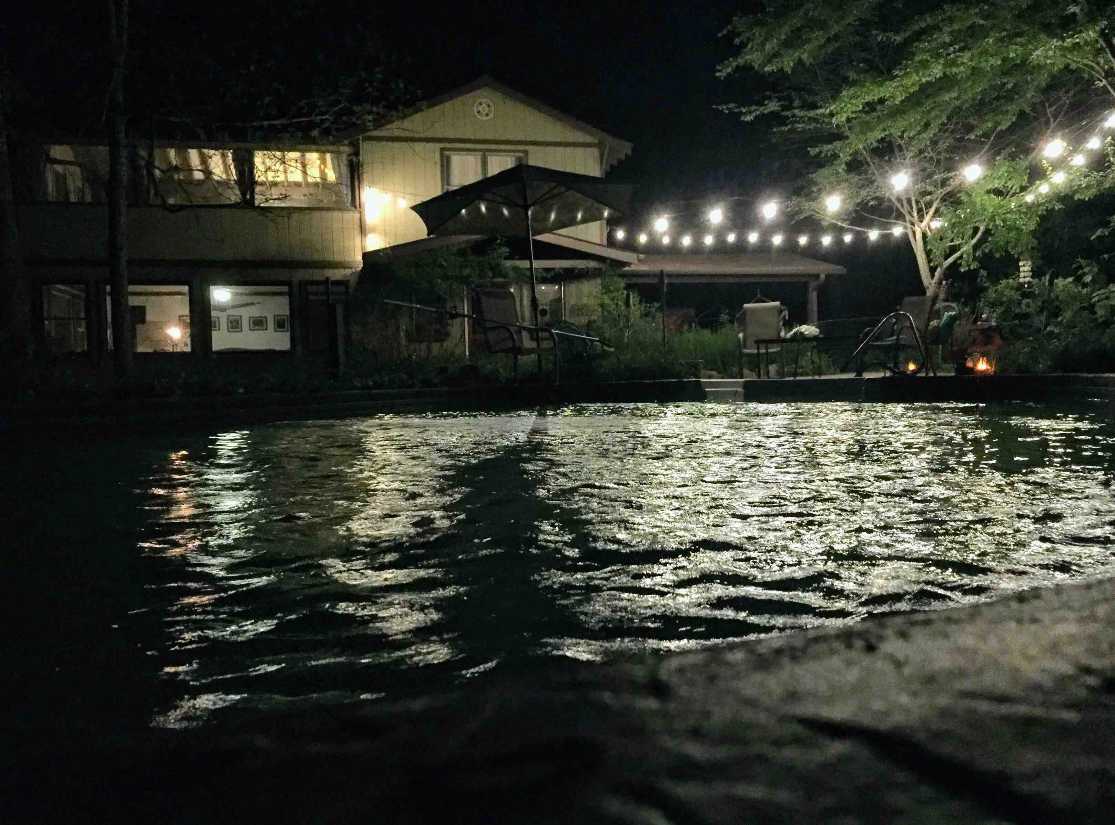 Pool is all yours - April through September. The cabin and pool look a lot bigger in this photo!