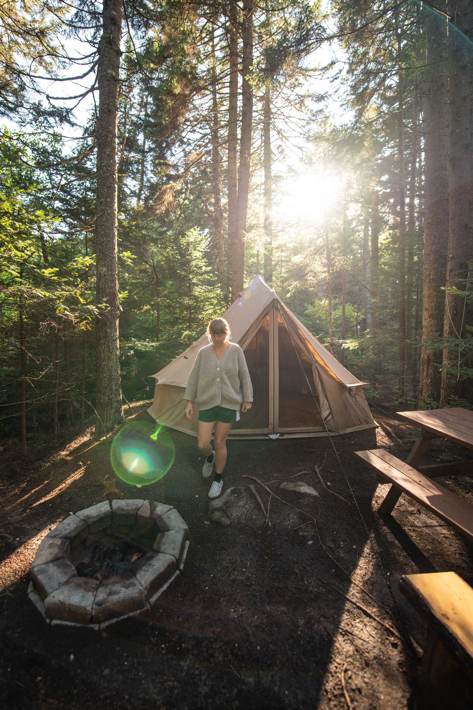 One of the canvas tent sites available at 4 acres.