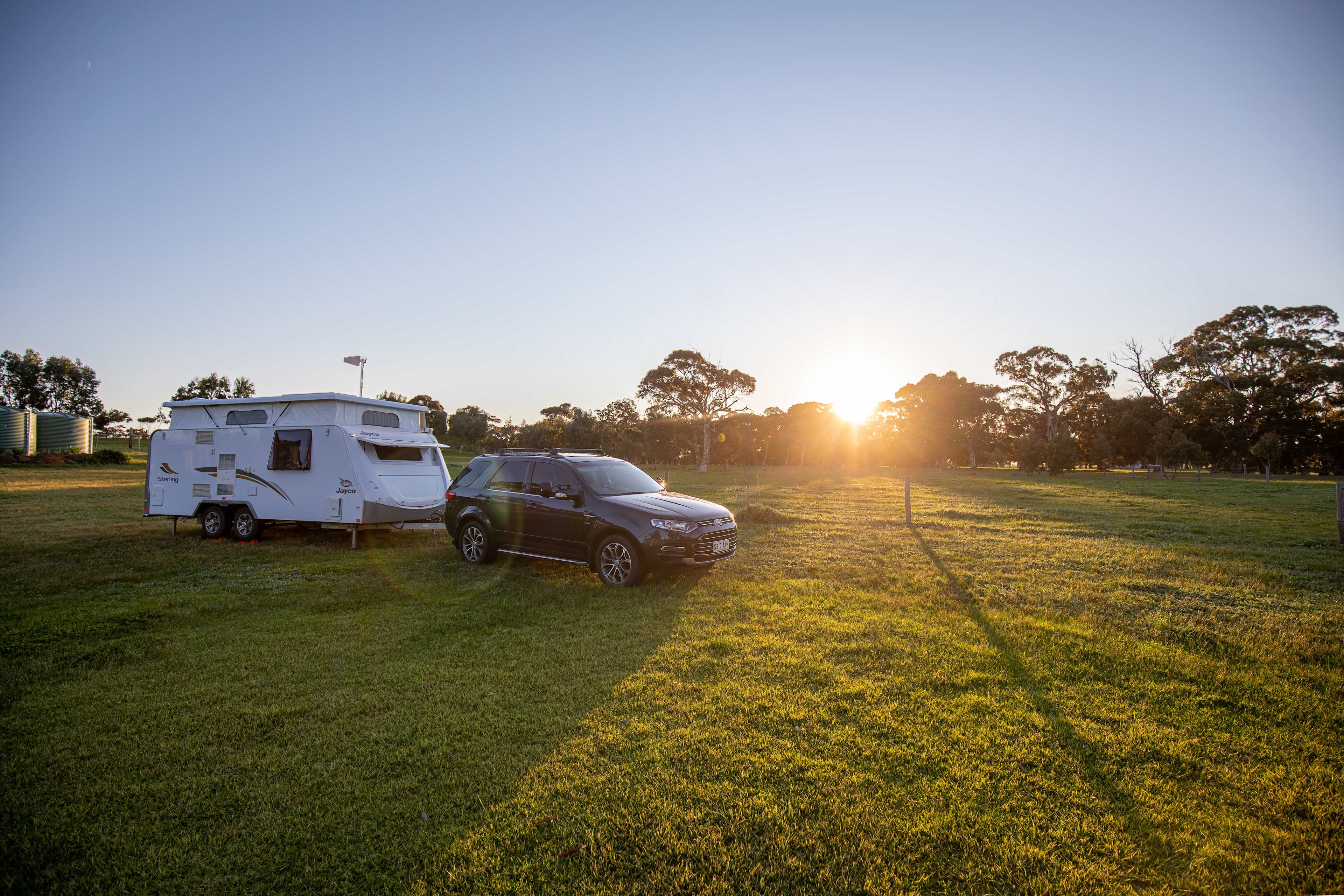 Sunrise over the padock where the goats hang out
