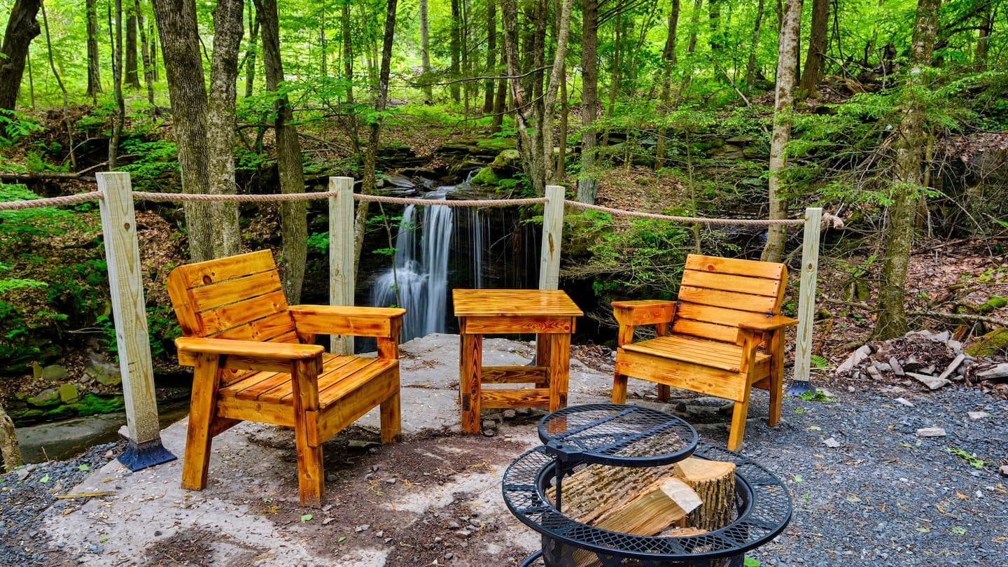 Glamping Tent Overlooking Waterfall
