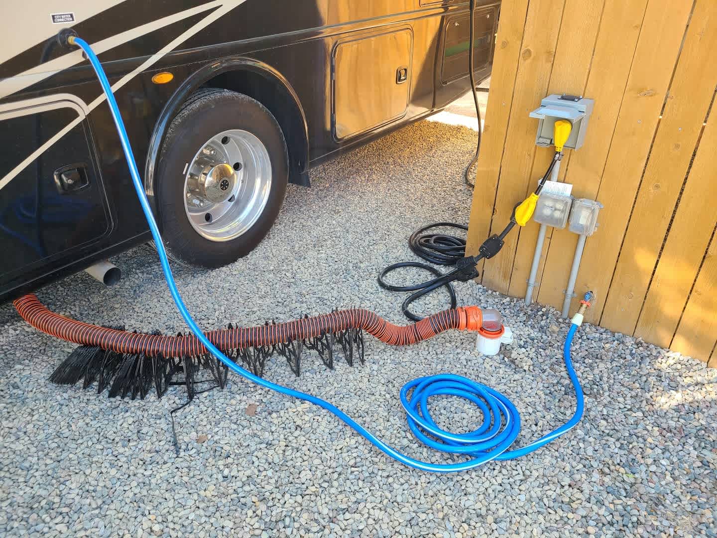 Water, Sewer, 30 amp, 20 amp, 400 mbps Lan