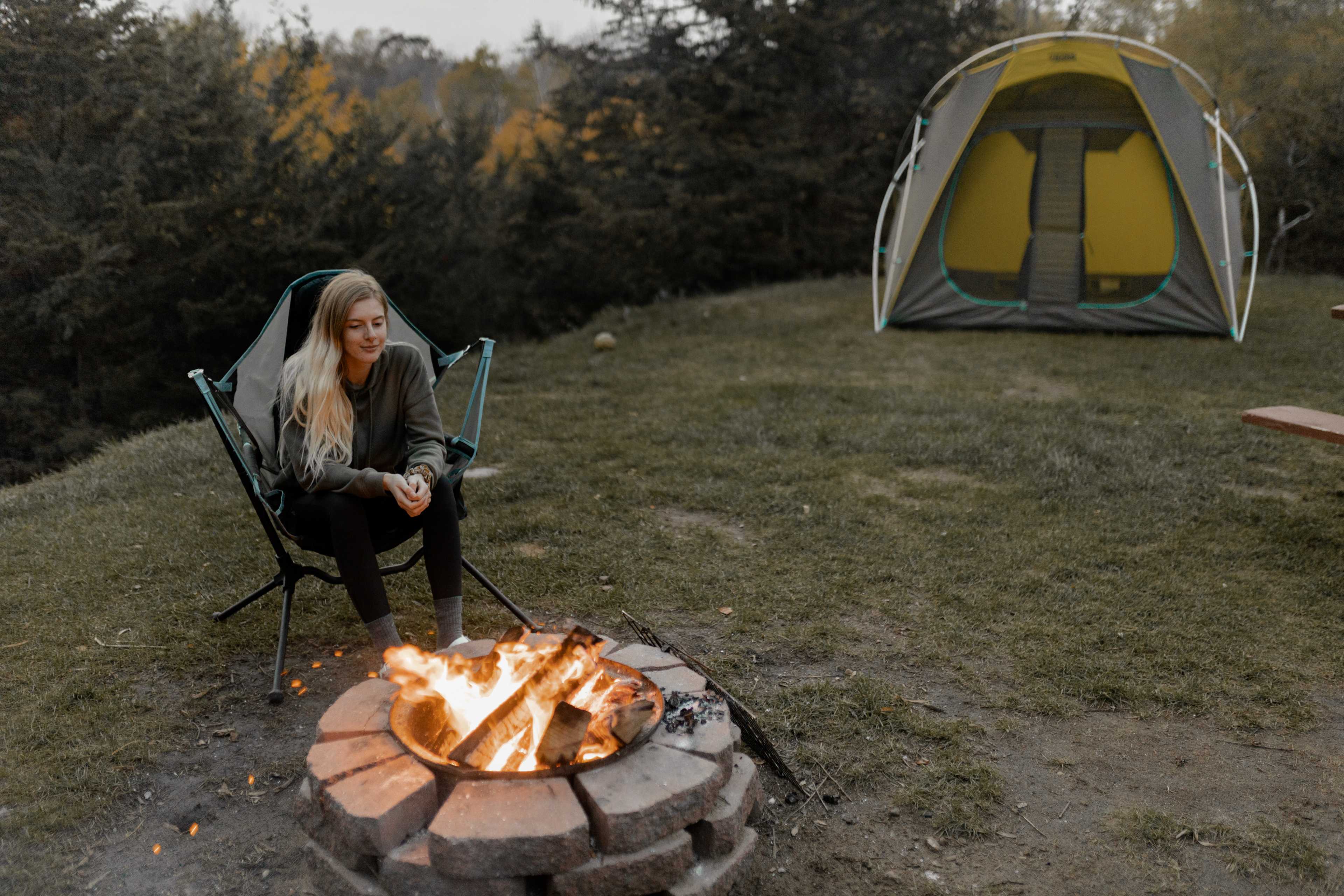 Sitting by the fire for the night