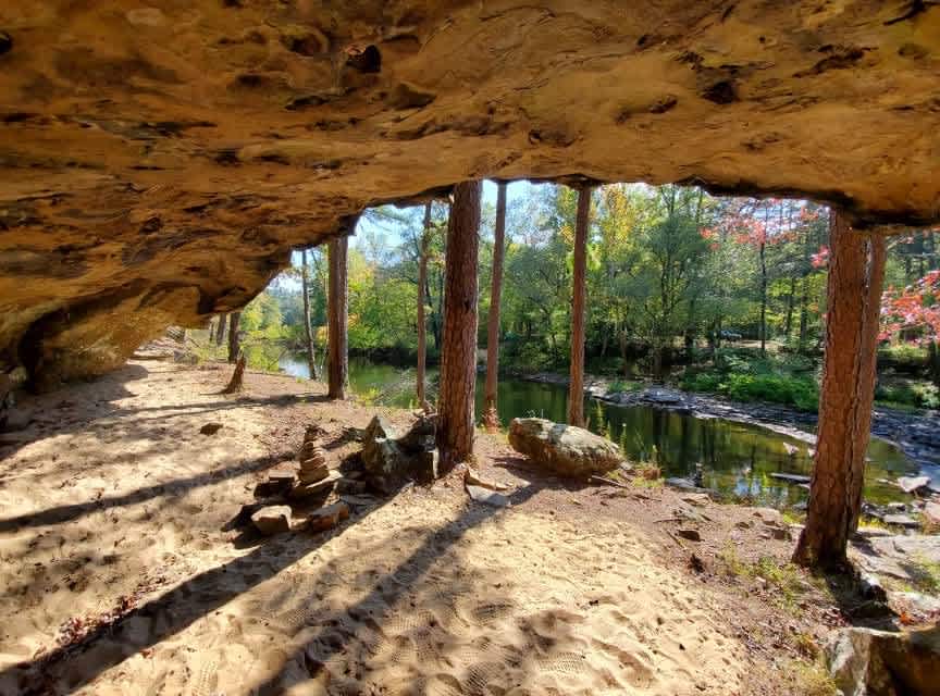 North side under the rock face. Very scenic.